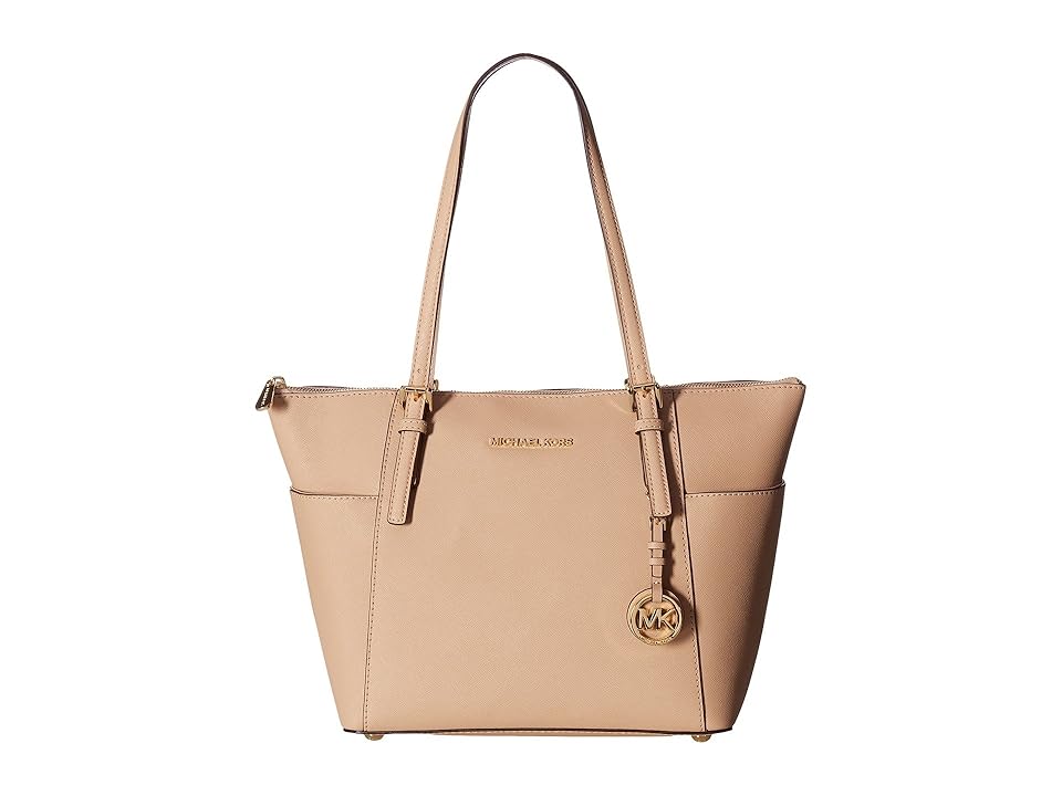 

MICHAEL Michael Kors Jet Set Item East West Top-Zip Tote (Oyster) Tote Handbags
