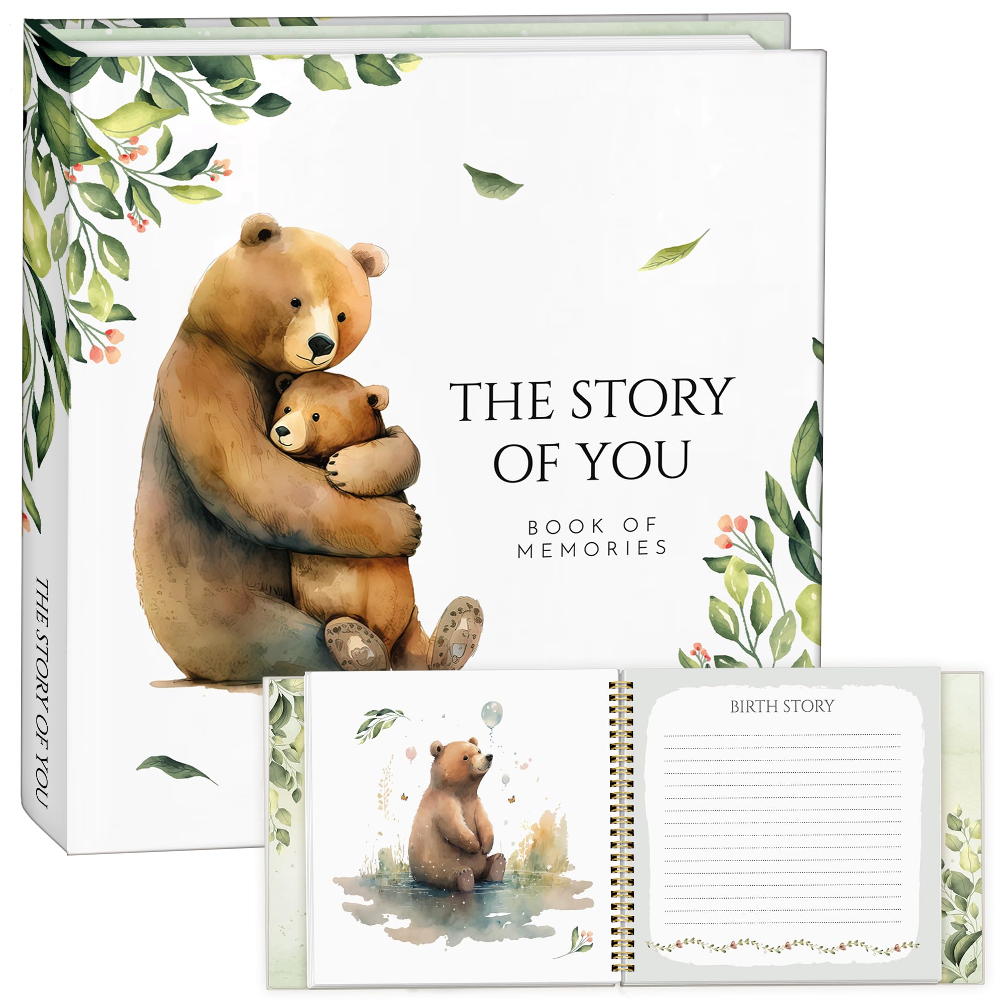 Libro dei ricordi per bambino e ragazza, libro dei primi 5 anni per bambini, libro di pietra miliare che cattura ogni evento significativo dalla nascita all'età di 5 anni, album fotografico neutro di