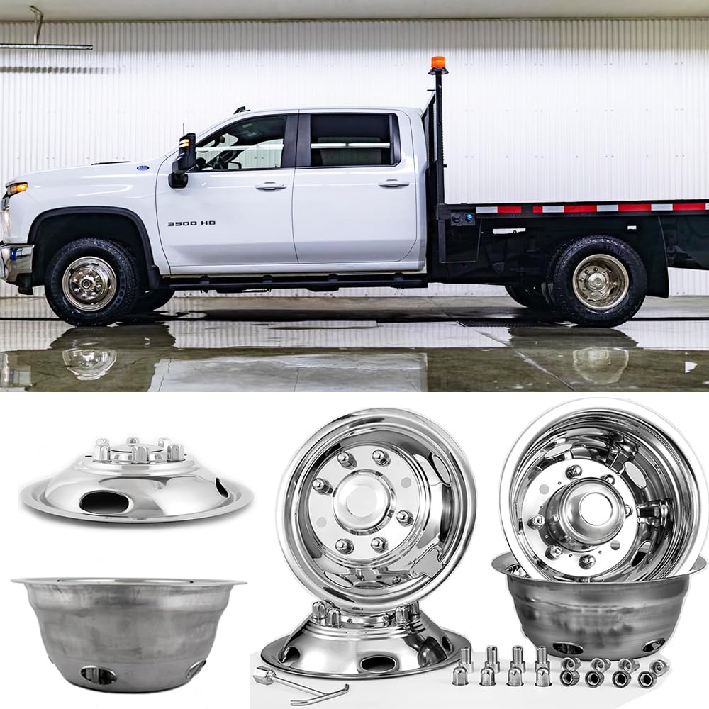 4pcs 17" Dually Steel Wheel Simulators for 2011-2025 Chevy Silverado 3500HD