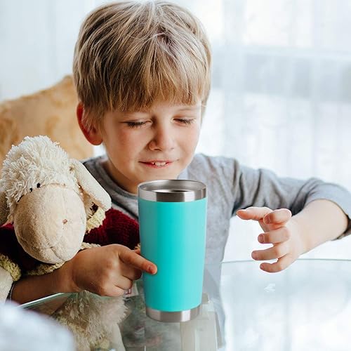 Miniatura 6 de Hasle Outfitters - Vasos de acero inoxidable con tapa de doble pared, aislados al vacío, para bebidas frías y calientes, 591.47 ml (20 fl oz).