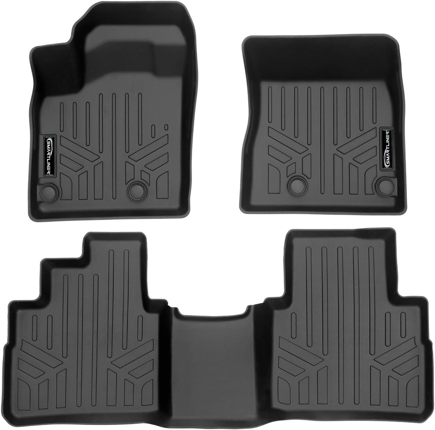 SMARTLINER Custom Fit All Weather 2 Row Floor Mat Liner Set Compatible with 2021-2025 Nissan Rogue