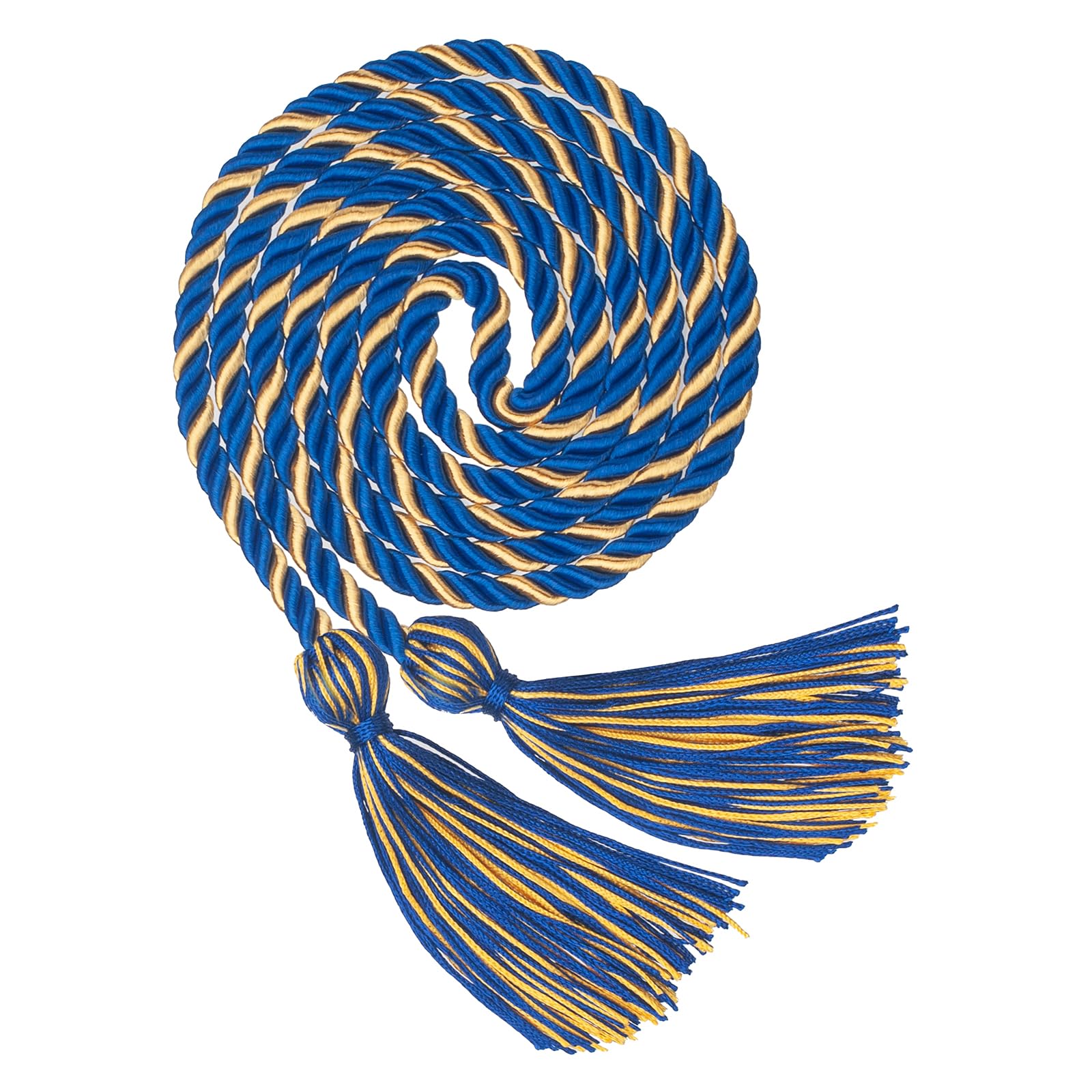 ONUPGO Gold Royal Blue Graduation Cord, Graduation Honor Cords Rayon Braided Tassel Cord for 2026, 68" Polyester Yarn Long Robe Honor Rope for Graduation Students, Bachelor Gown