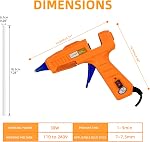 Liumai Mini Kit de pistolet à colle chaude avec bâtonnets à colle (7.2" Longue x 0.27" Diamètre, 30 Compte, clair), pistolet à colle à fusion chaude & Affaire (8.4" x 6.3" x 2", Noir) pour l'artisanat, DIY, et de réparation de maison Orange