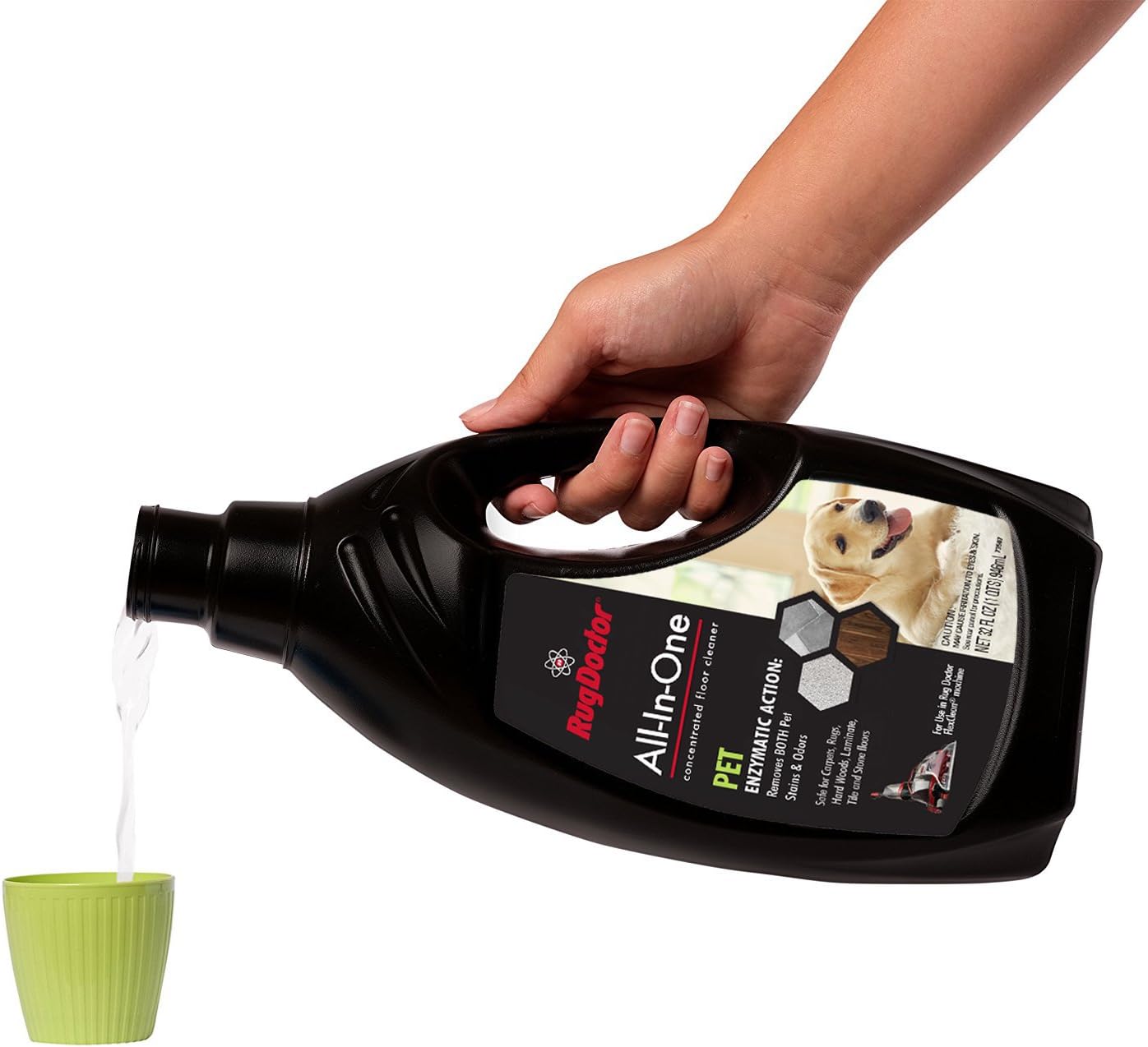 Rug Doctor FlexClean All-In-One Pet Solution; 32 oz. Dual Action, Pro-Enzymatic Formula for Both Carpet and Sealed Hard Floors; Removes Pet and Biological Stains, Messes and Odors; Use with FlexClean
