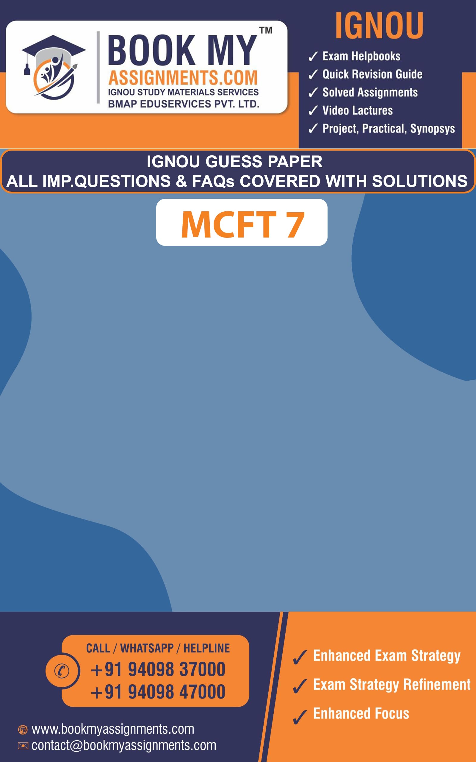IGNOU MCFT 4 Counselling and Family Therapy: Applied Aspects Study Material For IGNOU Student (GUESS PAPER) Latest Edition