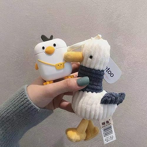 Miniatura 4 de Funda compatible con AirPods 1 2 White Bag Duck, para hombres y mujeres, funda protectora de silicona para AirPods, lindo pato, divertida funda