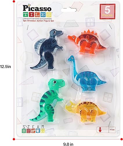 Miniatura 80 de PicassoTiles Juego de 8 piezas de bloques de construcción magnéticos de Metro City con figuras de acción magnetizadas compatibles con kits de 8pc