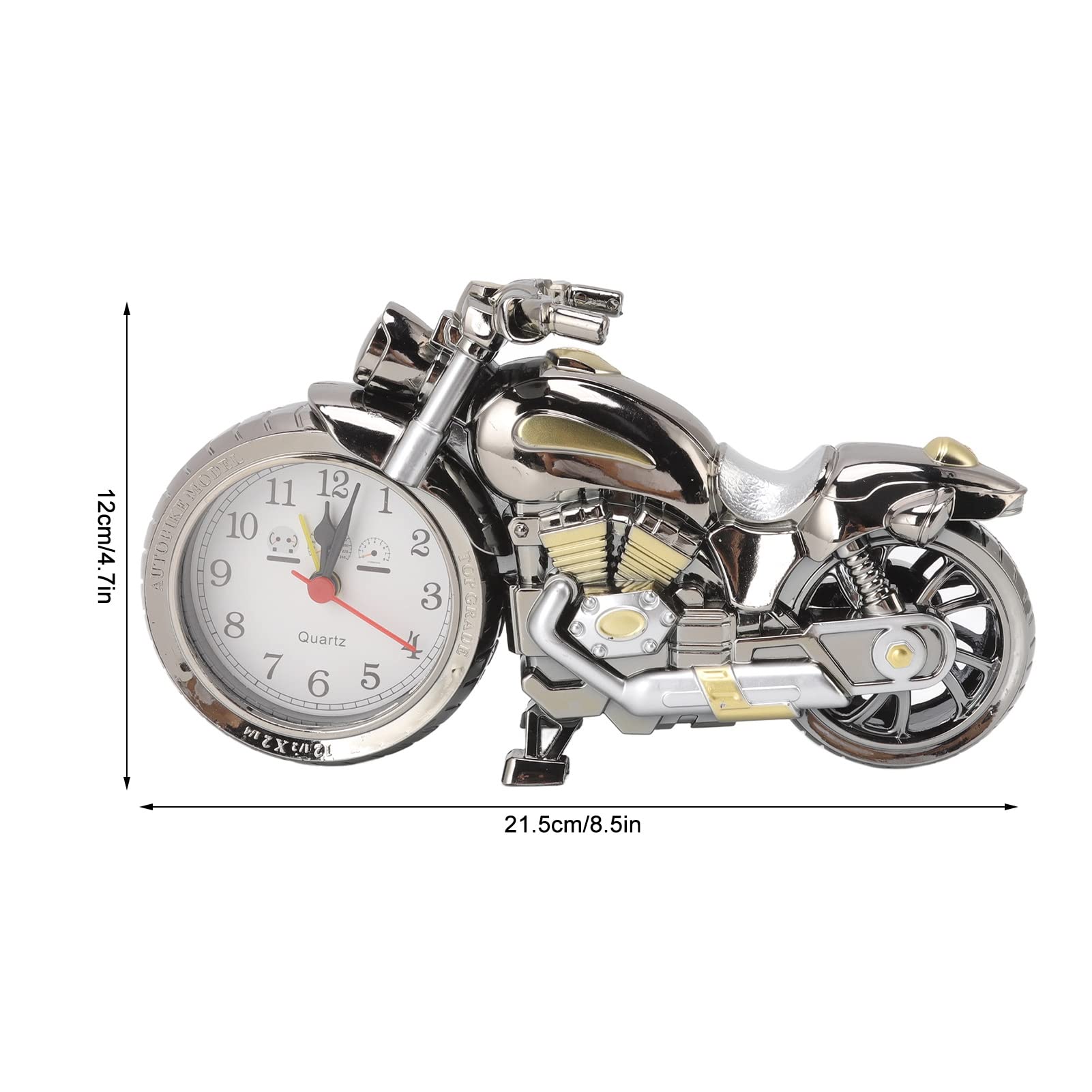 Budzik Motocyklowy w Stylu Retro, Symulacja Rocznika Model Motocykla Budzik, Motocykl Sportowy Wyjątkowy dla Miłośników Motoryzacji Dzieci Chłopcy Mężczyźni (168A Ciemne