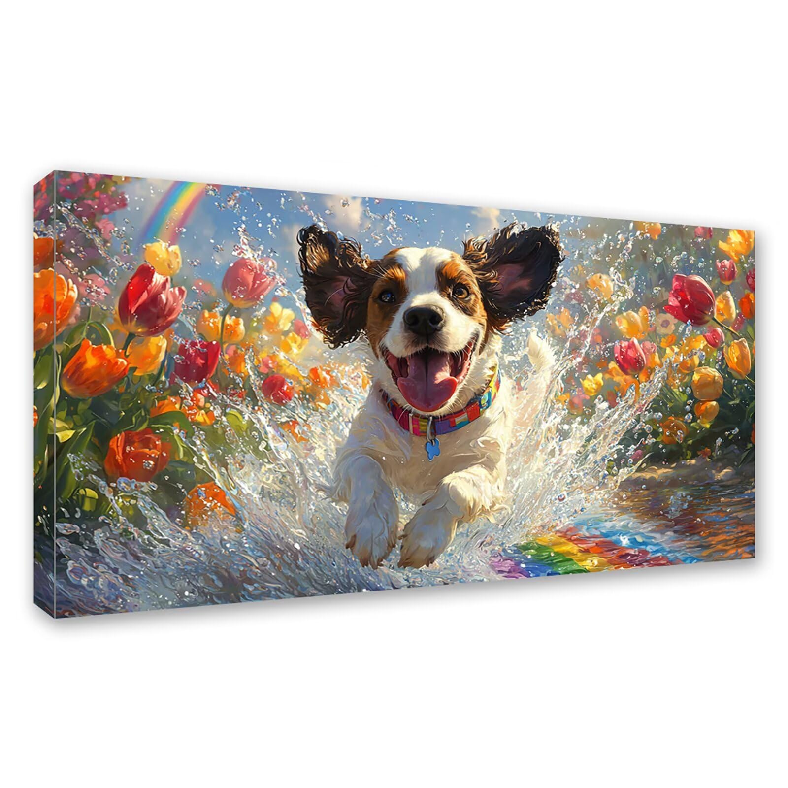 Diamond Painting Adultos Perro Pintura Diamante, Flor Diamond Painting 5D Completo, DIY Cuadrado Cristal Bordado Punto de Cruz Cuadros de Diamantes para Decoracion Hogar, Regalo Mujer 160x80cm 0J-396