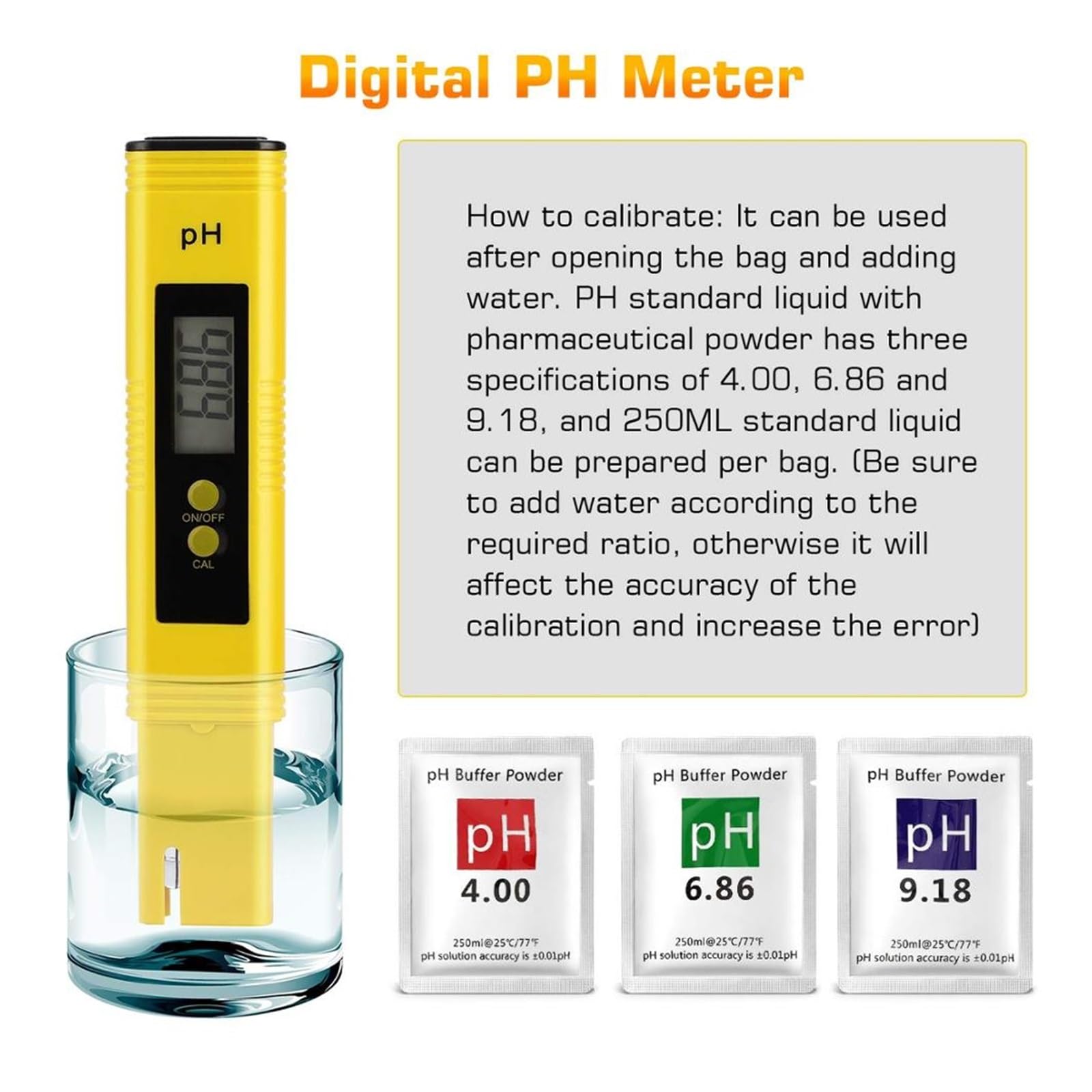 Tester per Acqua Misuratore di PH 0,01 Alta Precisione for Tester qualità Acqua con Intervallo Misurazione 0-14 Adatto for Acquario Piscina Multiuso Accurato Facile