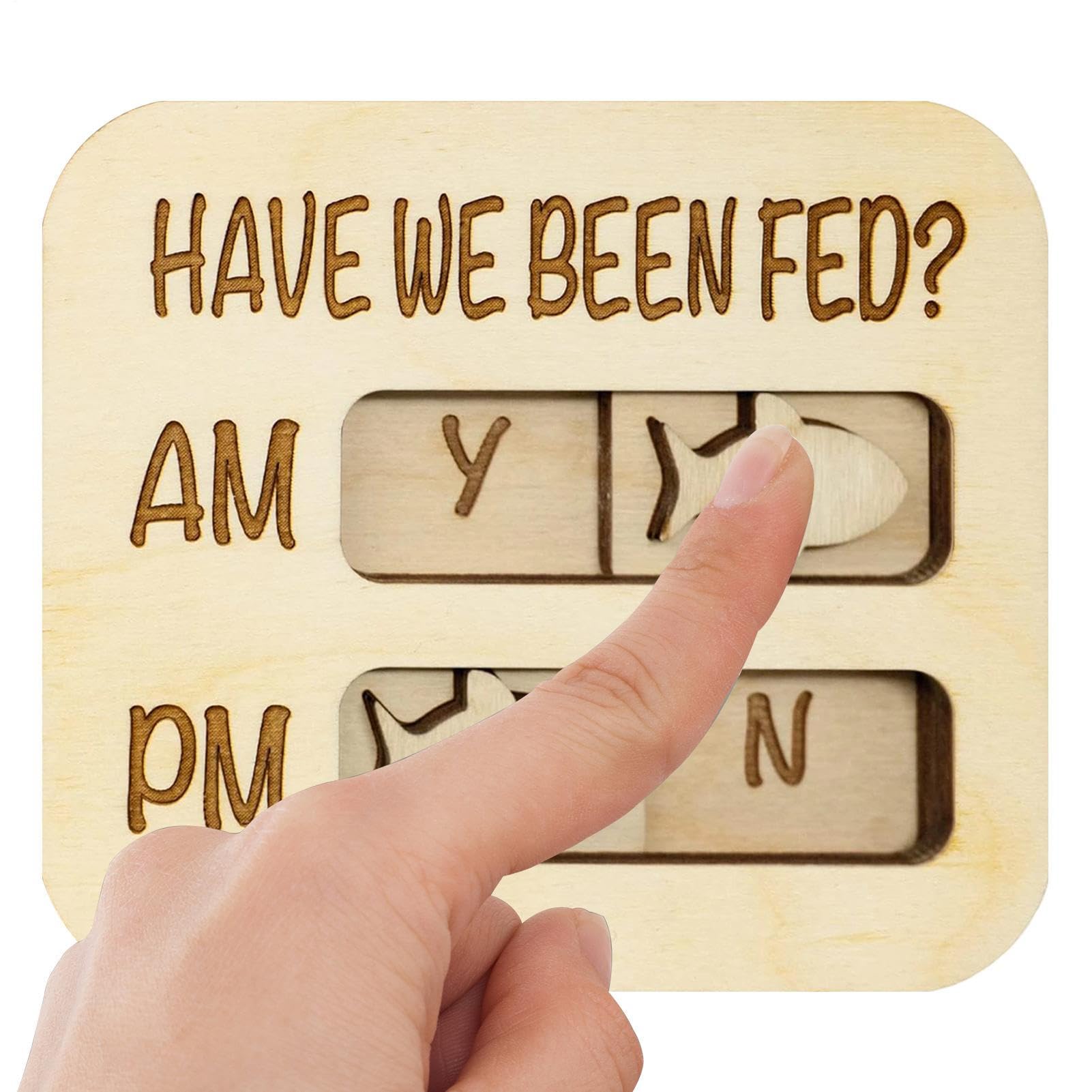 Dog Feeding Reminder, Have We/I Been Fed Sign, Wooden Magnetic AM PM Pet Feeding Daily Indication Sign, Fed Tracking Chart For Small Medium Large Puppy Kitten Home Indoor Outdoor Walking