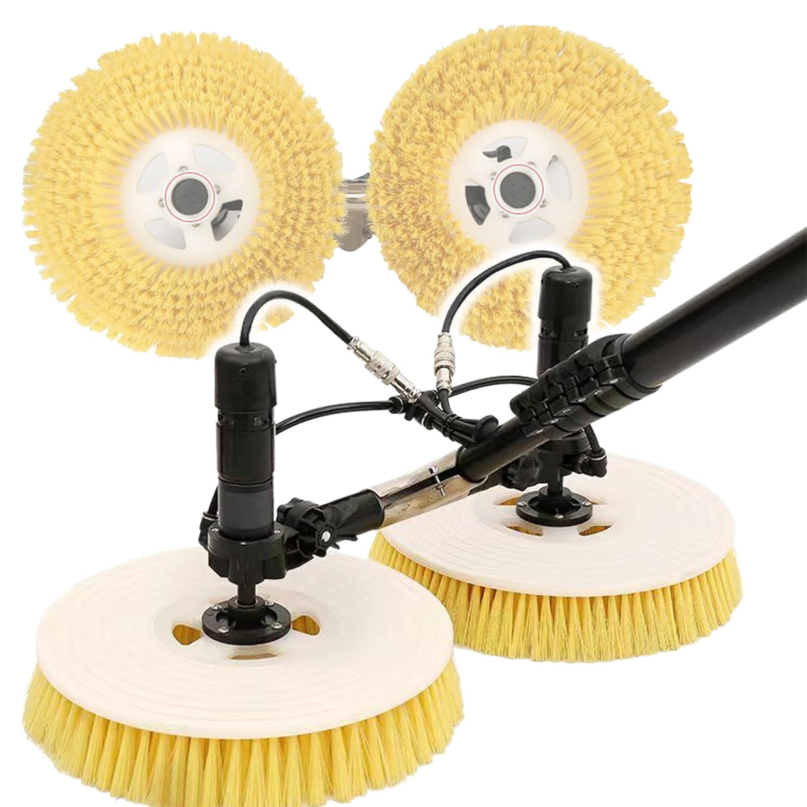 YNBSHGAA Electric Solar Panel Cleaning Brush with Telescopic Rod and Dual Rotating Brush