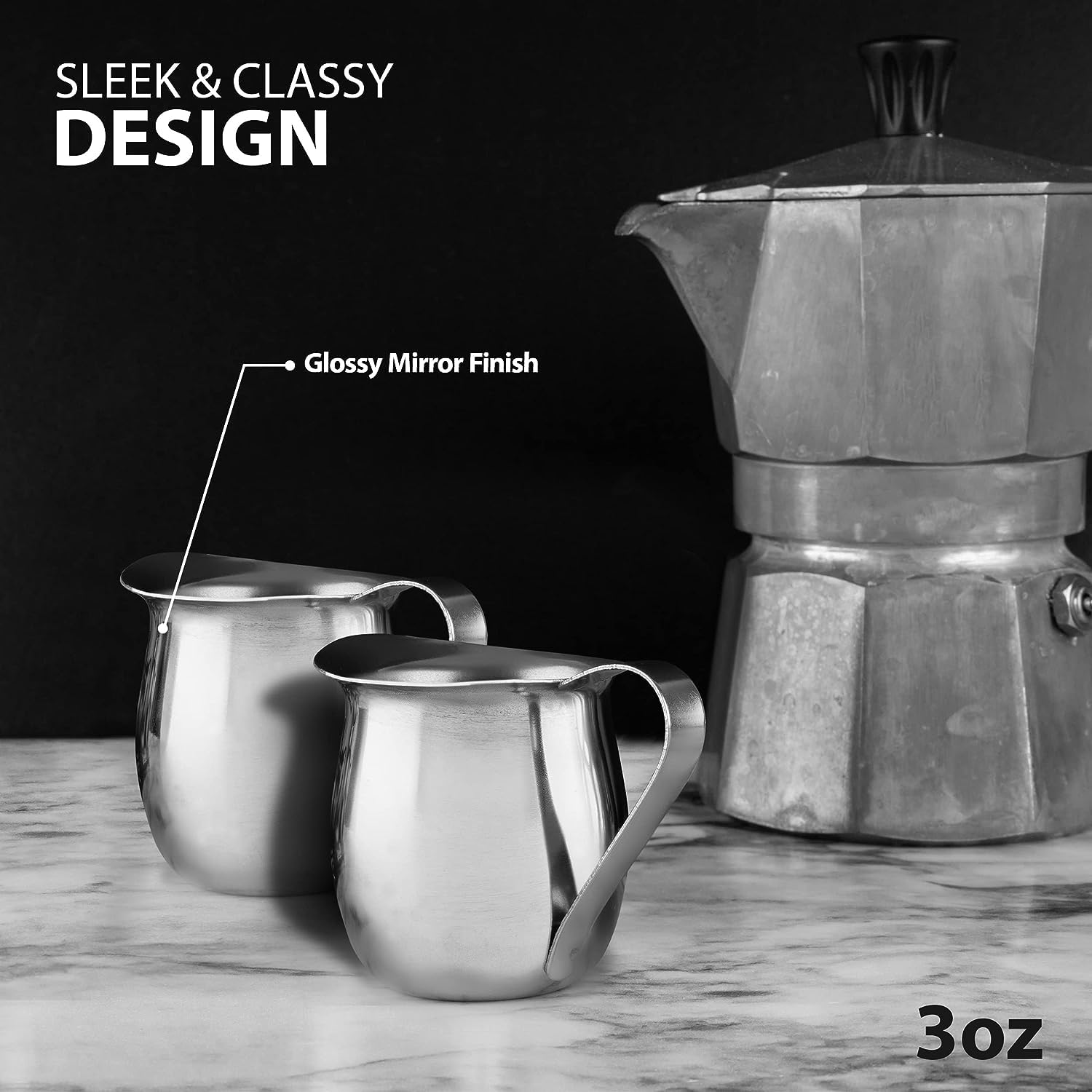 Carafe à Expresso EHOMEA2Z Acier Inoxydable 85g - Pour Shots Et Mousses, Design Élégant Pour Café/Restaurant