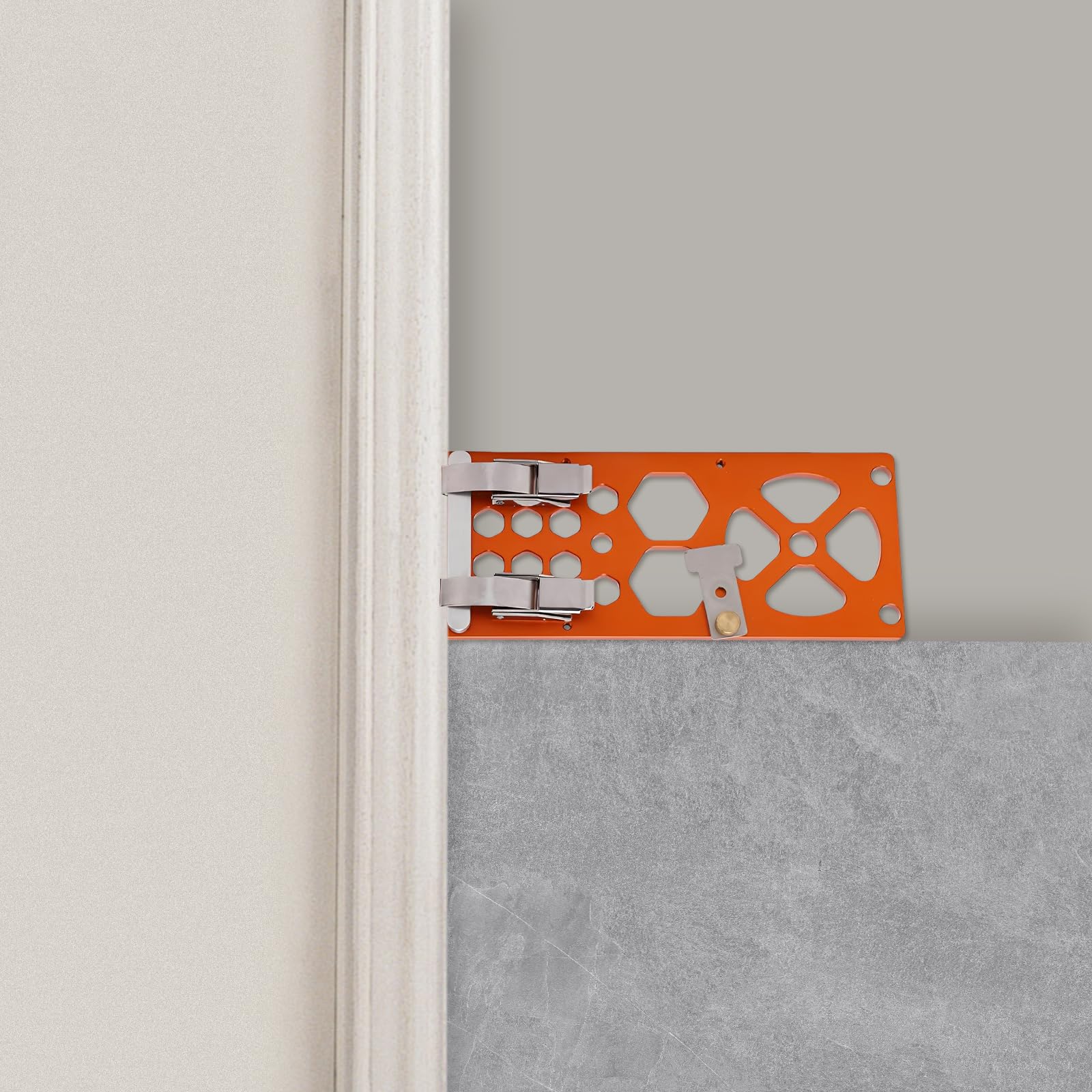 Guida per sega circolare, taglio 90°, accessorio in alluminio, 34 cm | Morsetto di guida per rotaia,Alluminio anodizzato 8mm,per piastra di serraggio posizionamento,Taglio legno,Arancione