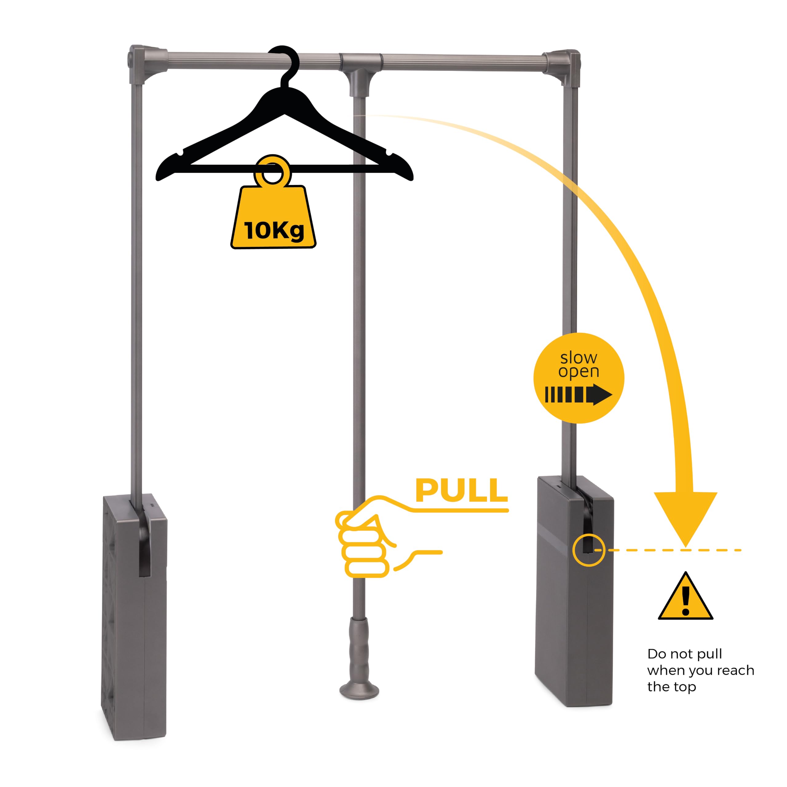 Emuca - Pantograf Sway, 600-830mm, Stal, Aluminium i Plastik, Malowane na kolor tytanowy