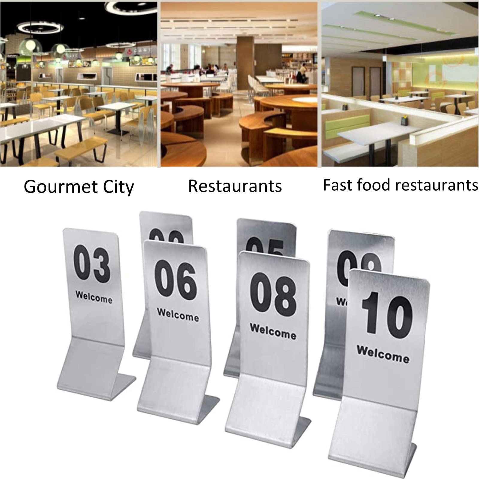 Tabliczka na biurko, cykliczne numery stołowe, metalowe tabliczki numeryczne, stały numer stołu, numer stołu ze stali nierdzewnej używany w restauracjach, barach, imprezach, matrycach