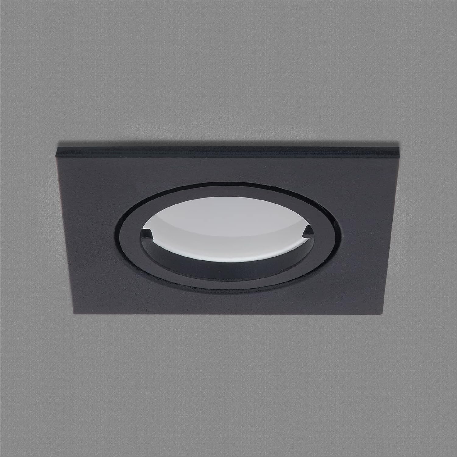 HCFEI LED Einbaustrahler ultra Flach | 425 Lumen | 230V 5W | Dimmbar | Gehäuse Eckig | Schwenkbar | Schwarz (10er - Neutralweiß)
