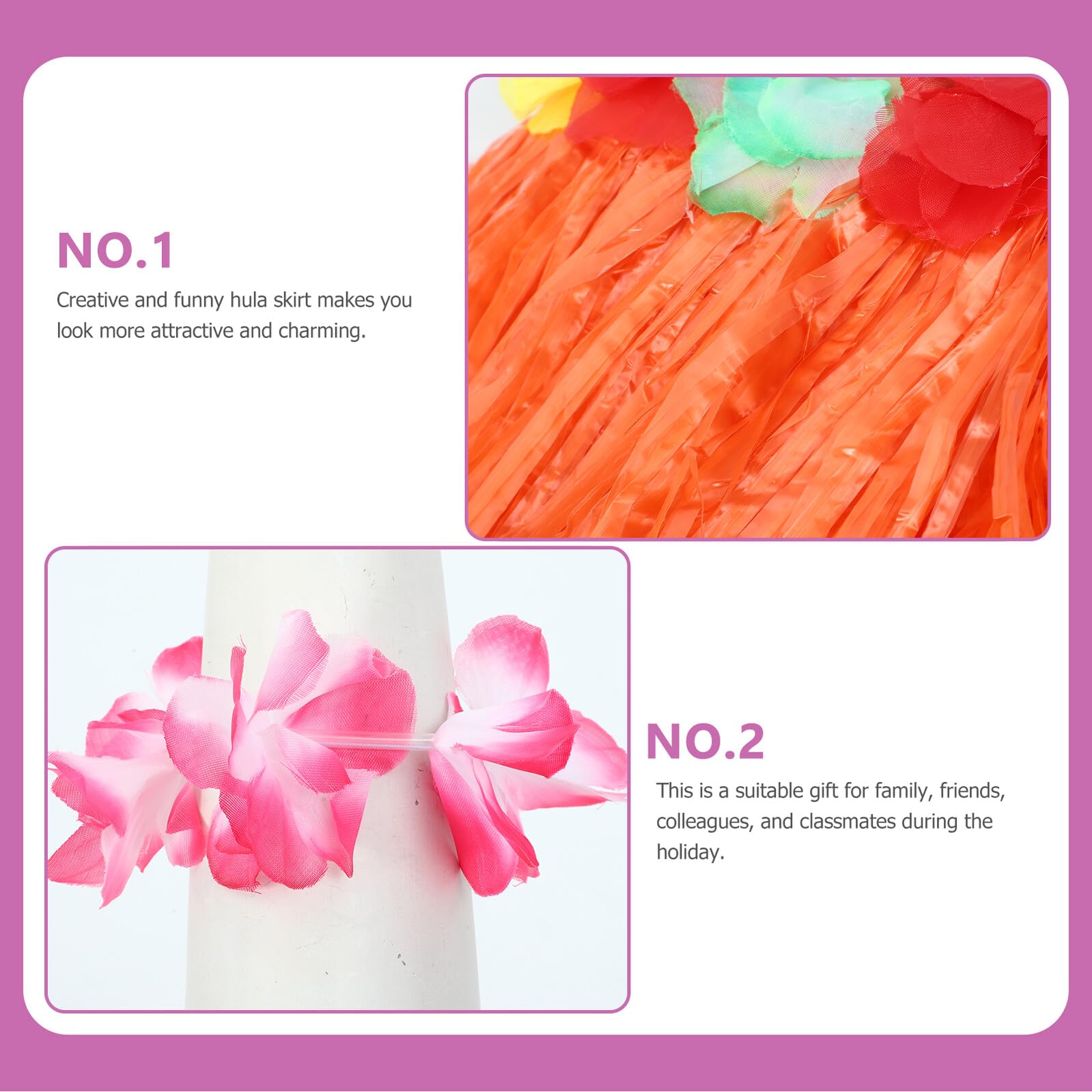 SHINEOFI Set 6 Gonne Hula Hawaiane in Paglia 40 Cm 6 Ghirlande Floreali Tropicali per Feste in Spiaggia e Decorazioni Hawaiane, Forniture per Eventi Estivi e Feste a Tema Luau