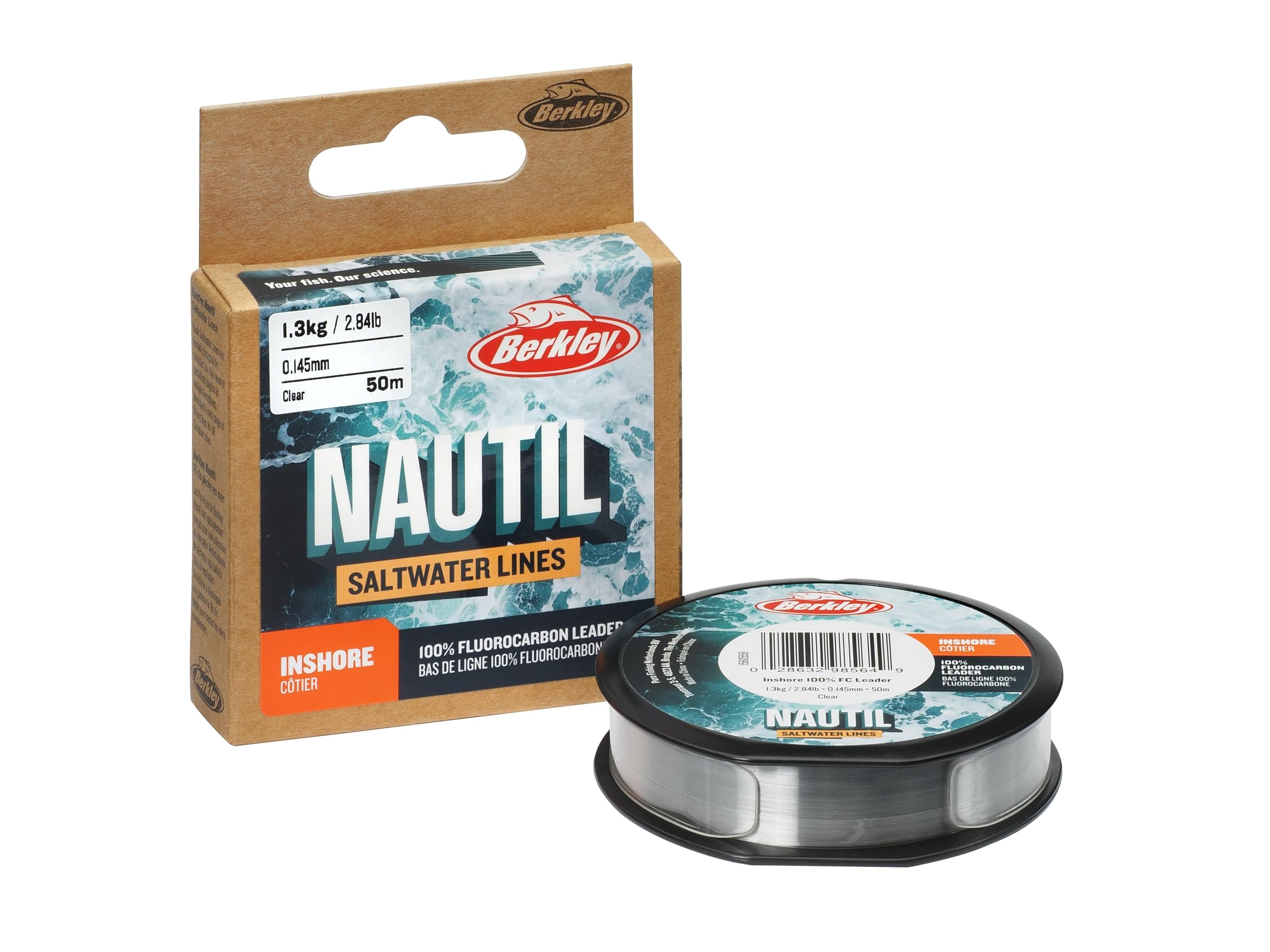 Berkley Nautil Inshore Ligne de pêche fluorocarbone Transparent