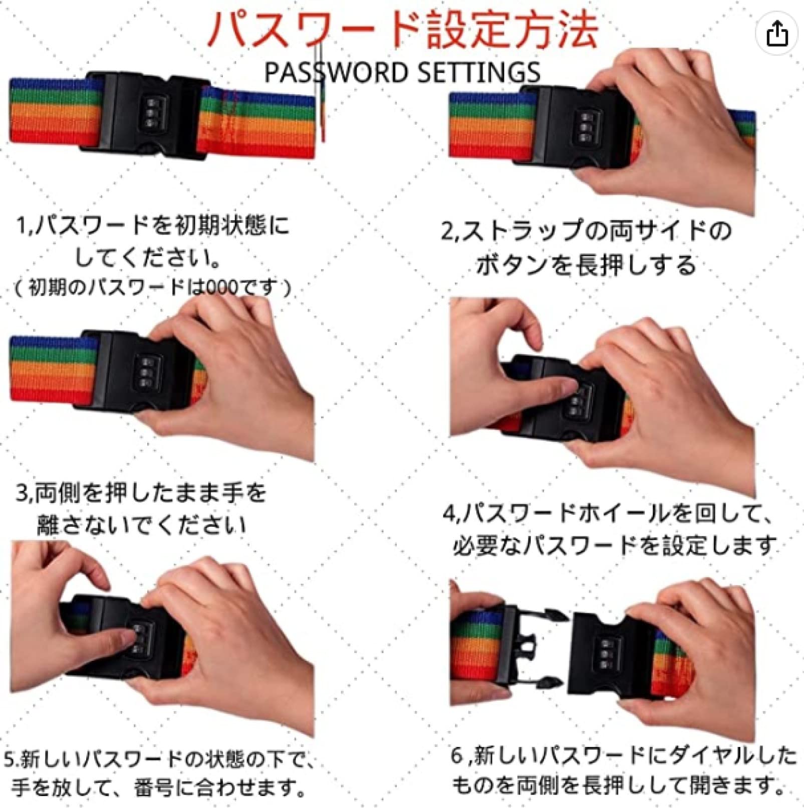 Amazon.co.jp: トランクベルト 十字型ベルト 荷締めベルト 鍵付き 3桁