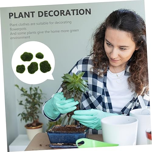 Miniatura 6 de IMIKEYA Cuenco decorativo de musgo sintético, 26 piezas, piedras cubiertas de piedra de musgo, piedras falsas, jarrones decorativos, plantas