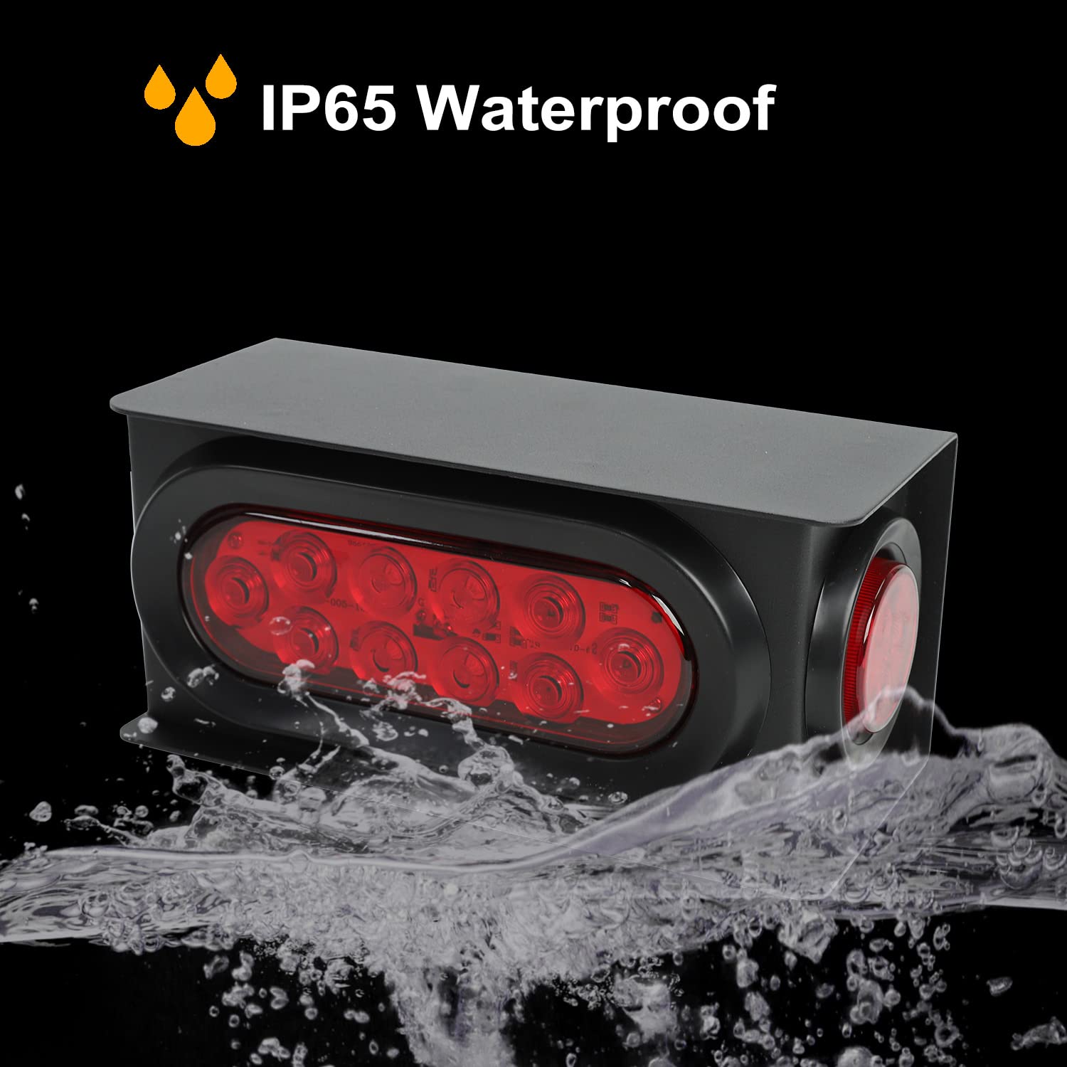 Trailer Lights With Reverse Partswcgg 2Pcs Steel Trailer Lights Boxes Housing Kit W/6 Inch Oval Red Led Trailer Tail Lights 10led And 2 Round Red Led Side Marker Lights 4led Grommets And