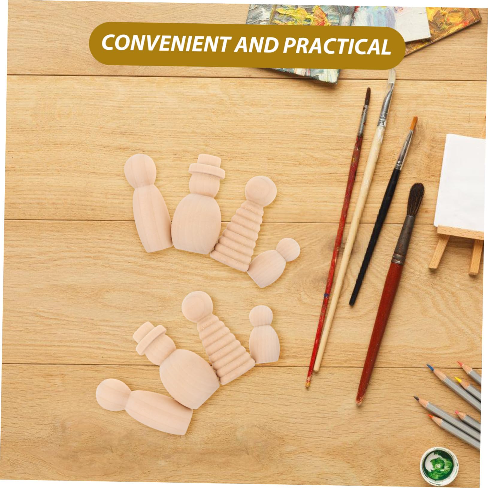 20 Piezas Figuras de Madera para Pintar Muñecos de Madera sin para Manualidades DIY con Superficie Lisa para Decoración y Creativos Casa y Escuela