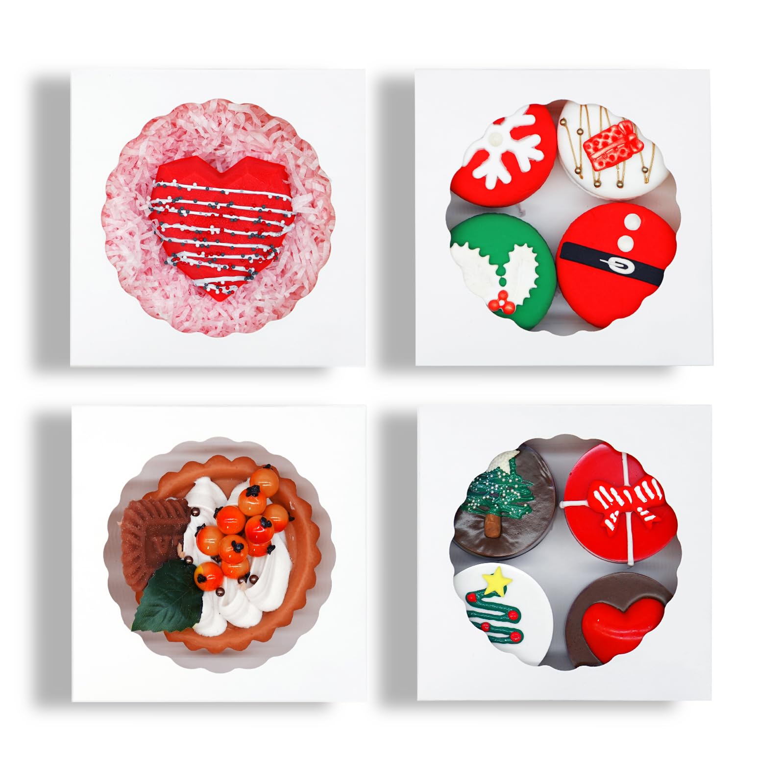 RomanticBaking Lot De 50 Boîtes à Biscuits Simples 11,4 X 11,4 X 3