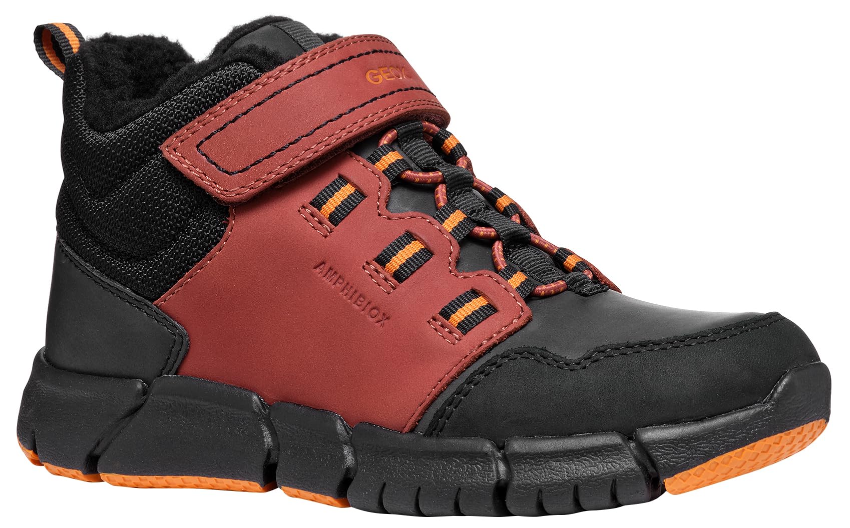 Geox J FLEXYPER BOY B ABX Ankle Boot, Wine/Black, 11 UK Child