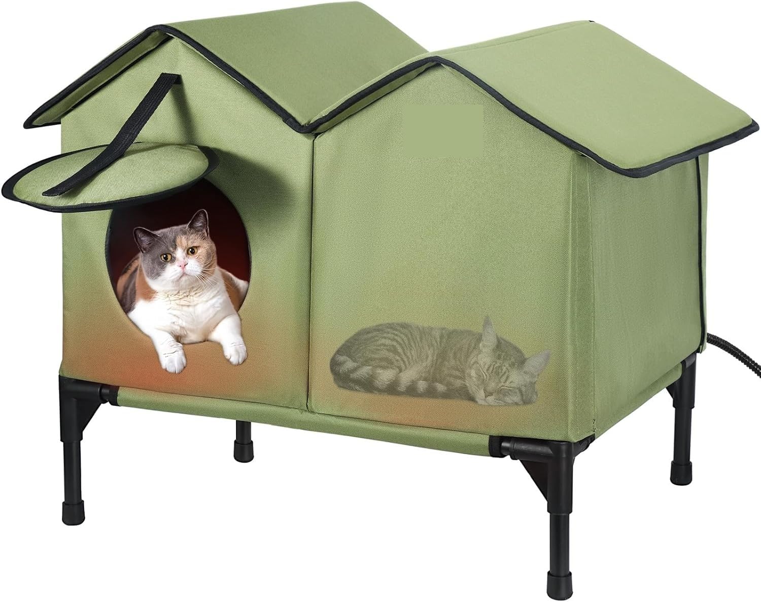 Jucgghk Artificial pet mat The Comfortable Elevated Heated Cat House is Weatherproof and Waterproof. It is an Artificial Pet House Suitable for Outdoor Pet Cats Suitable for Indoor Pets
