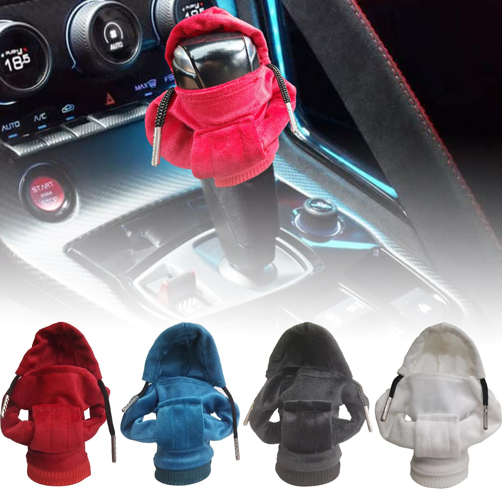 WTUGJEP4 PCS Gear Stick Cover - Creative Hoodie Car Gear Stick Cover, Cute Auto Knob Gear Stick Protector, Universal Auto Gear Shift Knob Cover, Car Gear Shift Cover, for Most Vehicles