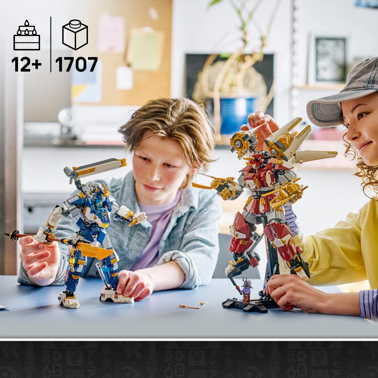 LEGO NINJAGO Mech Titanici Gemelli - Giocattolo Ninja con 2 Action Figure e 3 Minifigure tra cui Kai e Nya - Decorazione Cameretta - Regalo per Bambini da 12 Anni in su e per i Fan Adolescenti - 71870