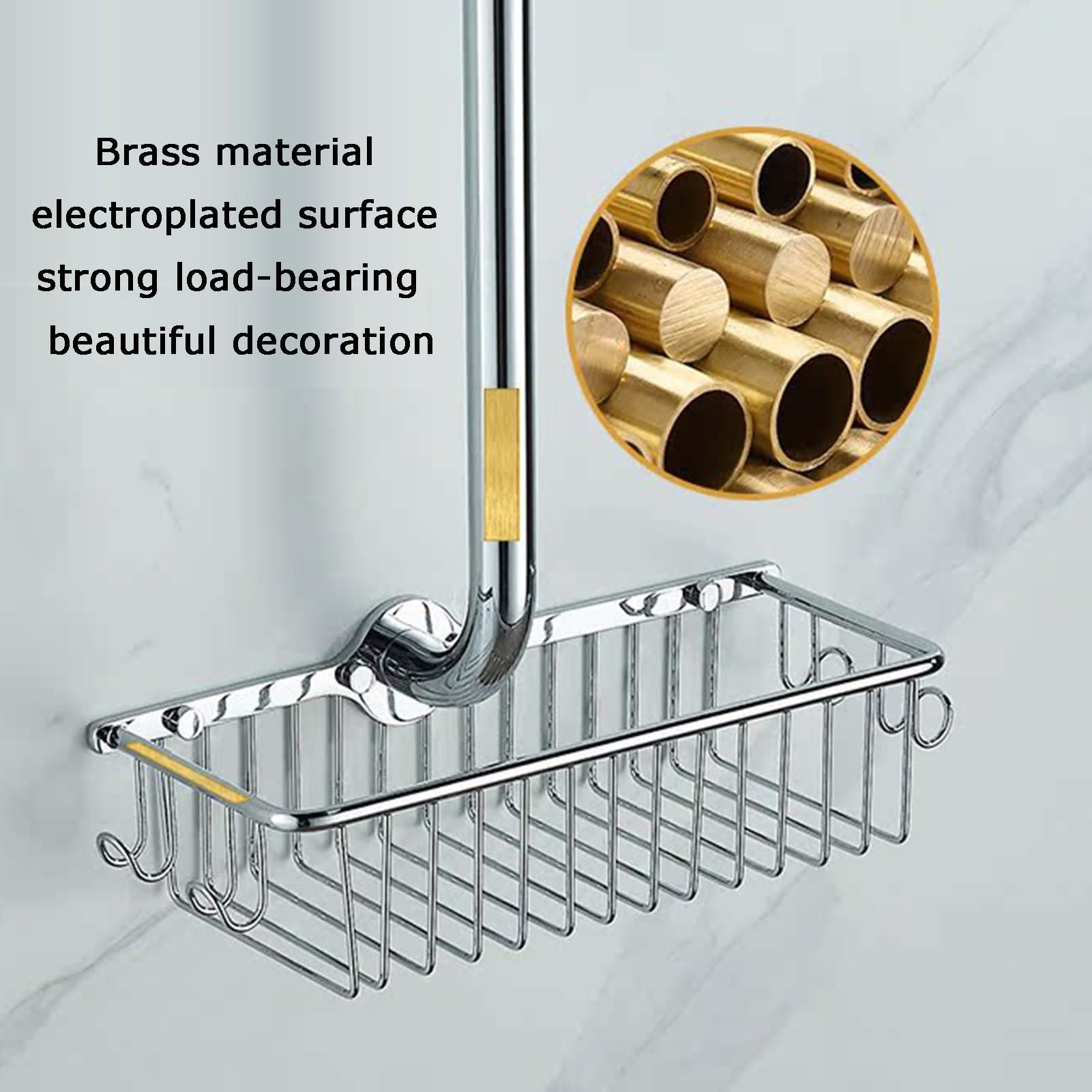 Corrimano For Bagno, Maniglie Di Sicurezza For Doccia Con Cestino Portaoggetti, For Anziani, Capacità Di Carico 150 Kg
