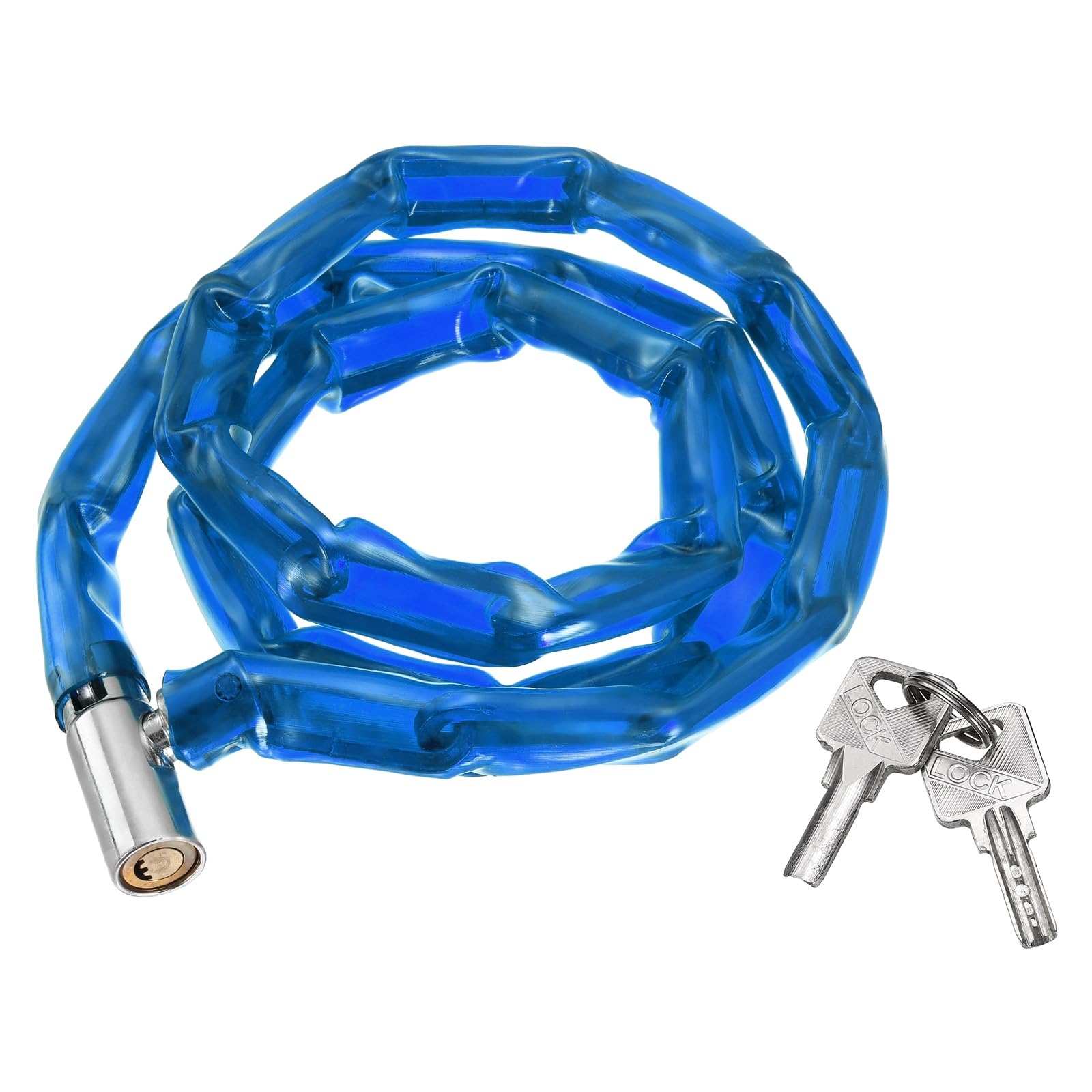PATIKIL Bike Chain Lock, (122 cm, Blue) (1 Pcs), Manganese Steel Anti-Theft Bicycle Chain Lock with Keys, Suit for - Bike/Motorcycle/Scooter/Truck