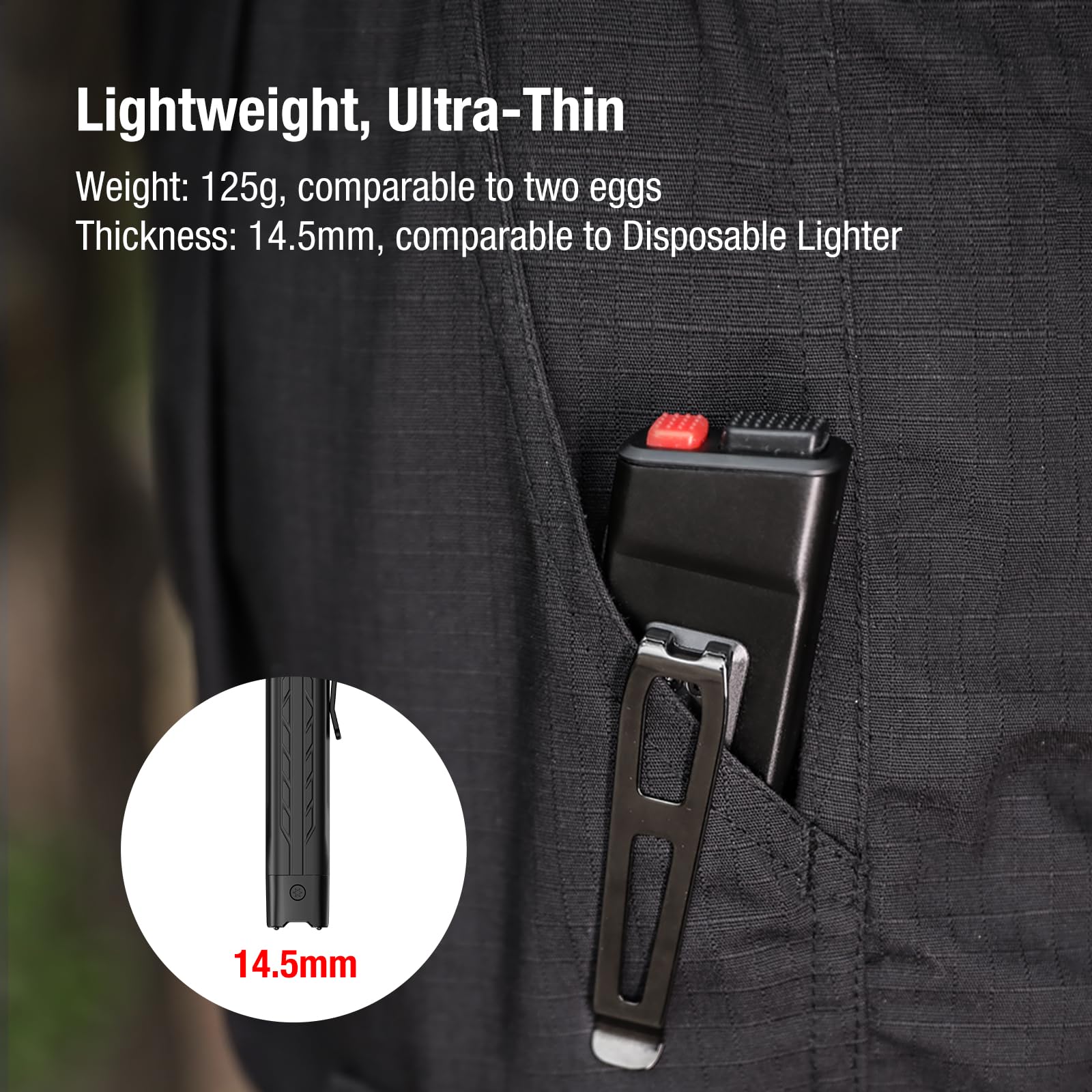 klarus FlatTac X1 Uitra Slim Tactical Flashlight, 4200 Lumen, Compact Flashlight with Double Switch, IPX6 Waterproof - Image 4