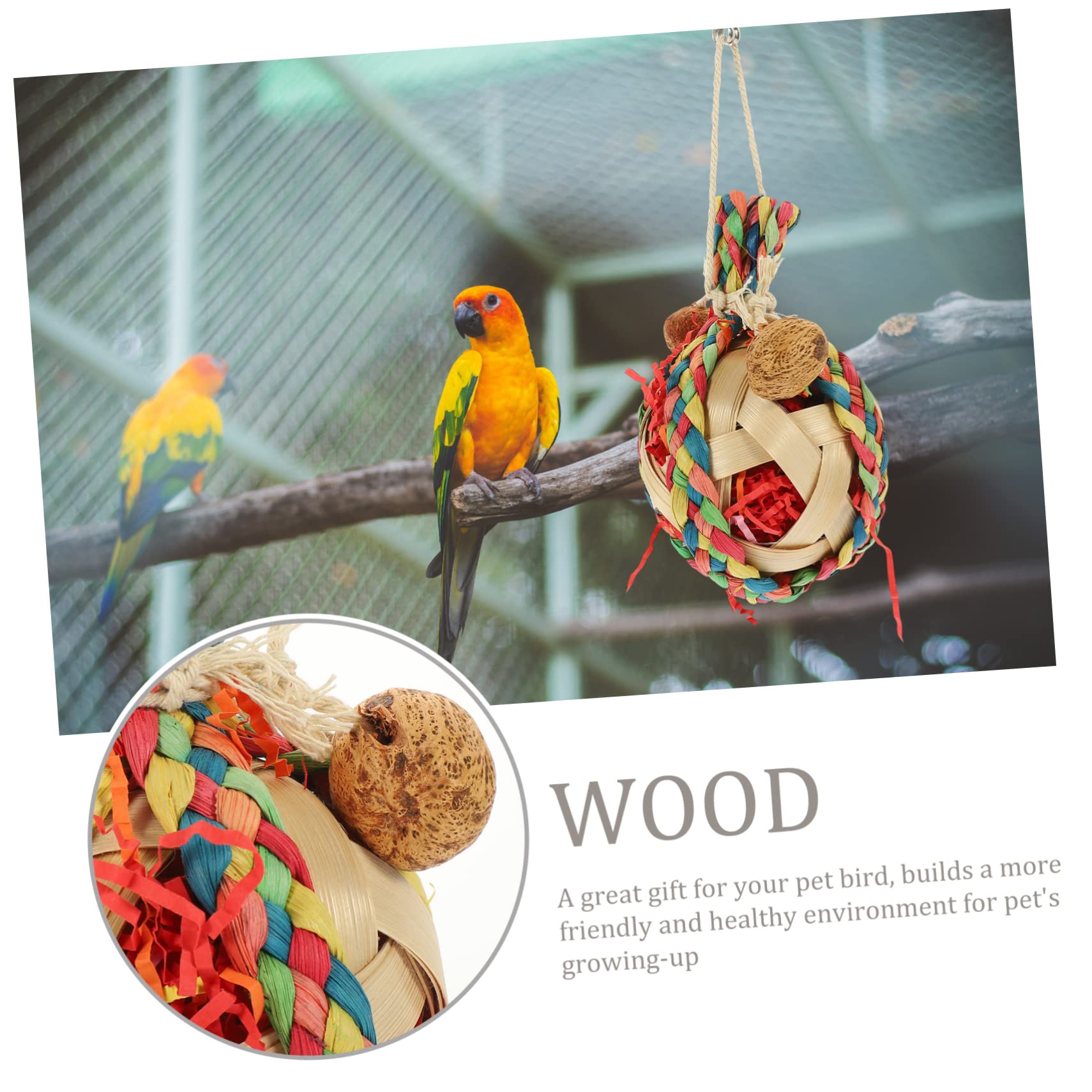 Angoily 4stücke Vogelspielzeug Für Papageien Hängendes Kauspielzeug Mit Schaukelfunktion Aus Naturmaterialien Dekoratives Spielzeug Für Vogelkäfige Für Wellensittiche Und