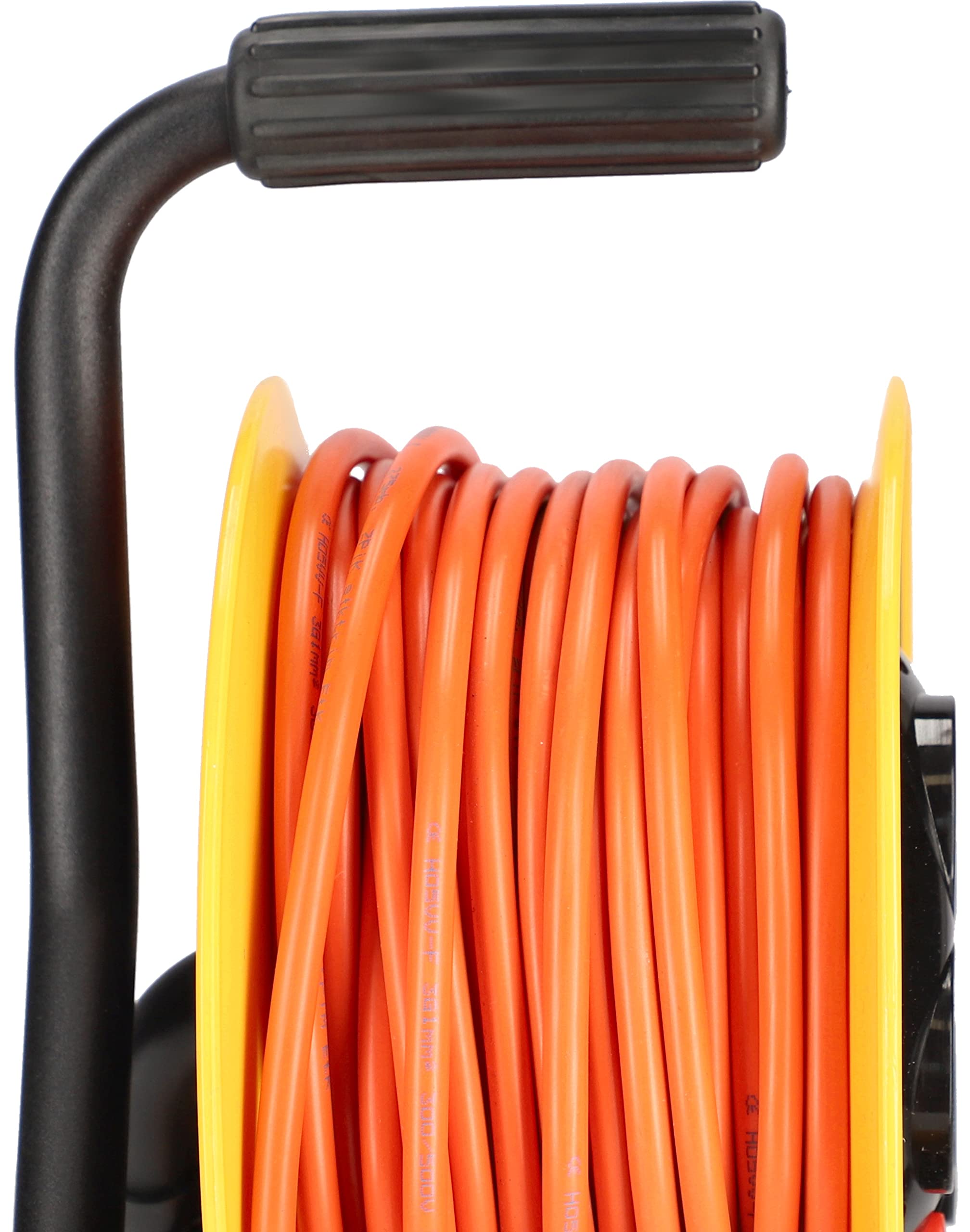 KOTARBAU® Avvolgicavo di prolunga 25 m, 3 x 1 mm2, tamburo con protezione dal calore, 4 livelli di messa a terra, utile per ogni casa, proprietà, officina, cantiere o appartamento