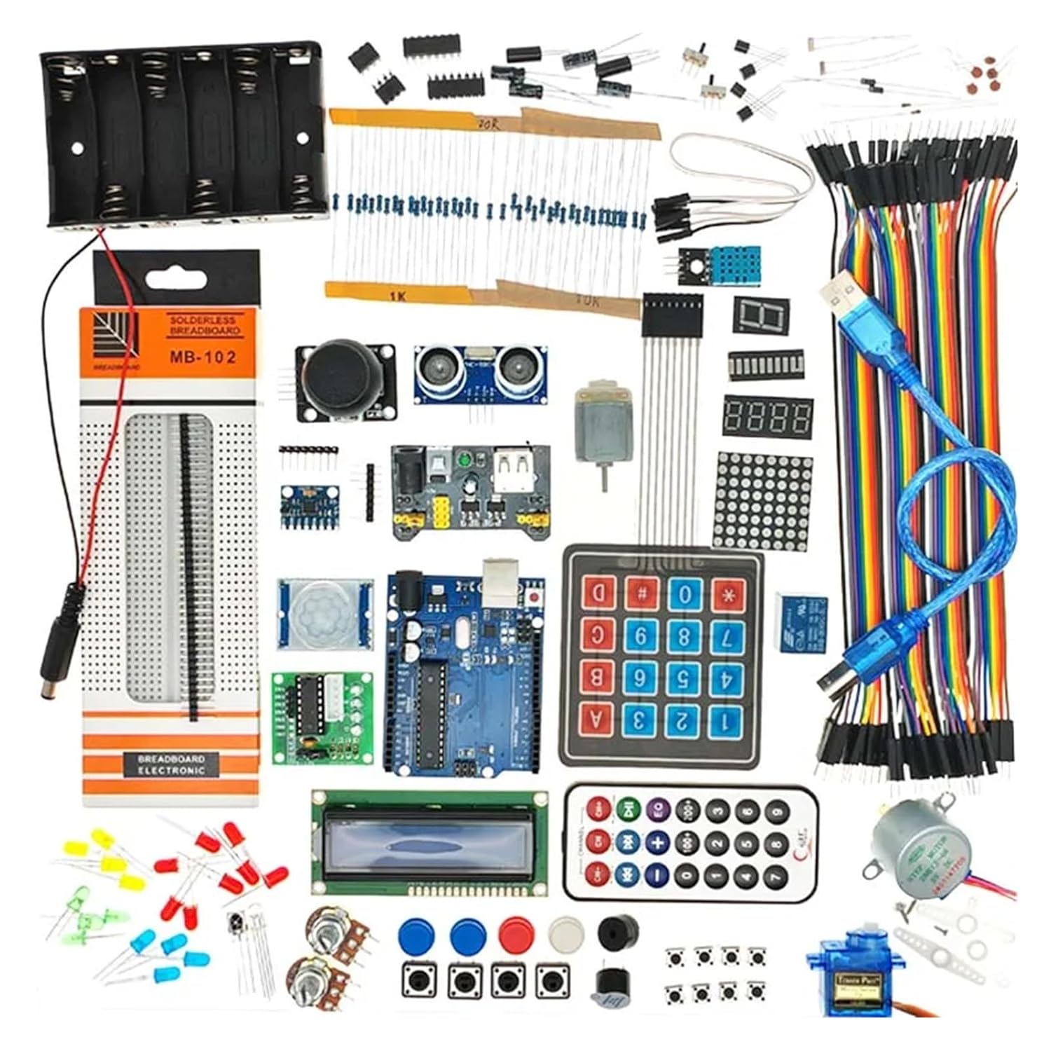 Generic Compatible for UNO R3 Complete Starter Kit for IDE - 63 Items DIY Electronics Kit with Tutorials