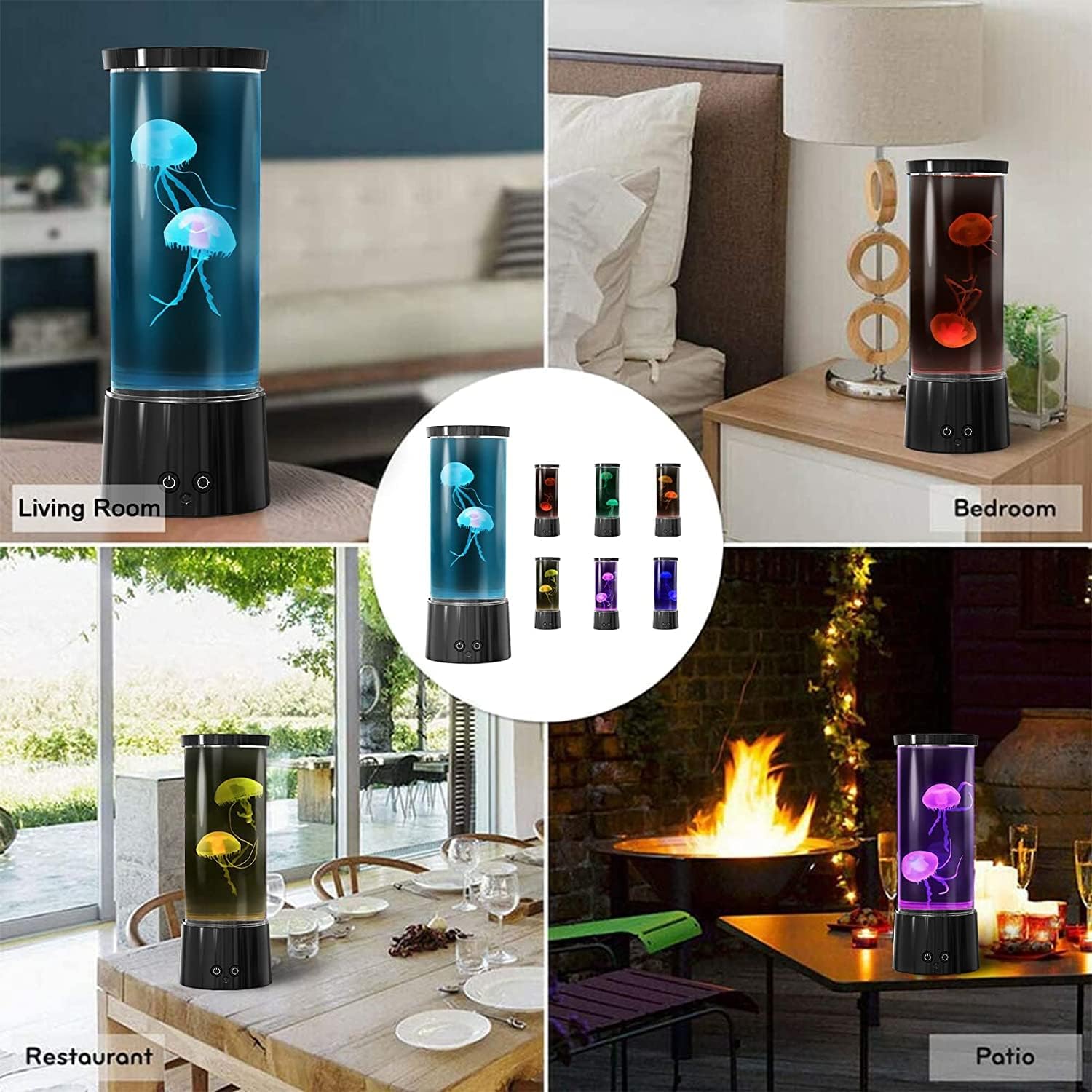FBSPORT lavalampe quallen lampelava mit Fernbedienung 17 Farben jellyfish lamp lavalampe quallenlampe quallenlampen Quallen Aquarium für Stimmungslicht Dekoration Weihnachten Geschenke Kinder