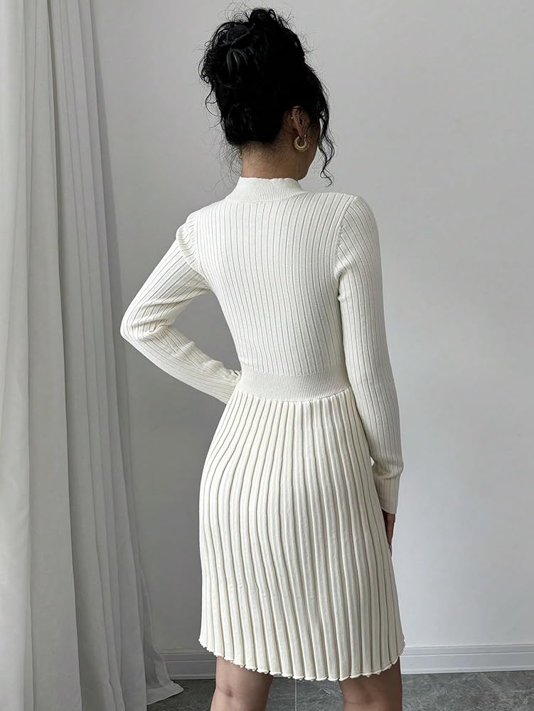 2024AW美品✨マイラン Cashmere Knit A Line Dress LOOBIS Women's 2024 Knit Mini Sweater Dress Stand Collar A