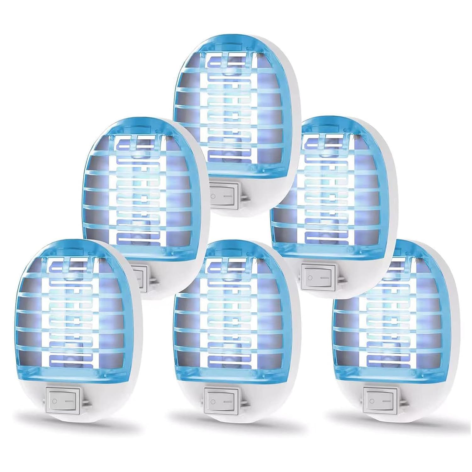 6 Pack Bug Zapper Indoor, Electronic Mosquitoes Killer Zapper with Blue Lights for Living Room, Baby Room, Kitchen, Bedroom(2)