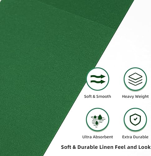 Vista 96 de KAMMAK Servilletas desechables de color verde oscuro con paño de bolsillo como servilletas de papel para cena, paquete de 100 toallas de mano