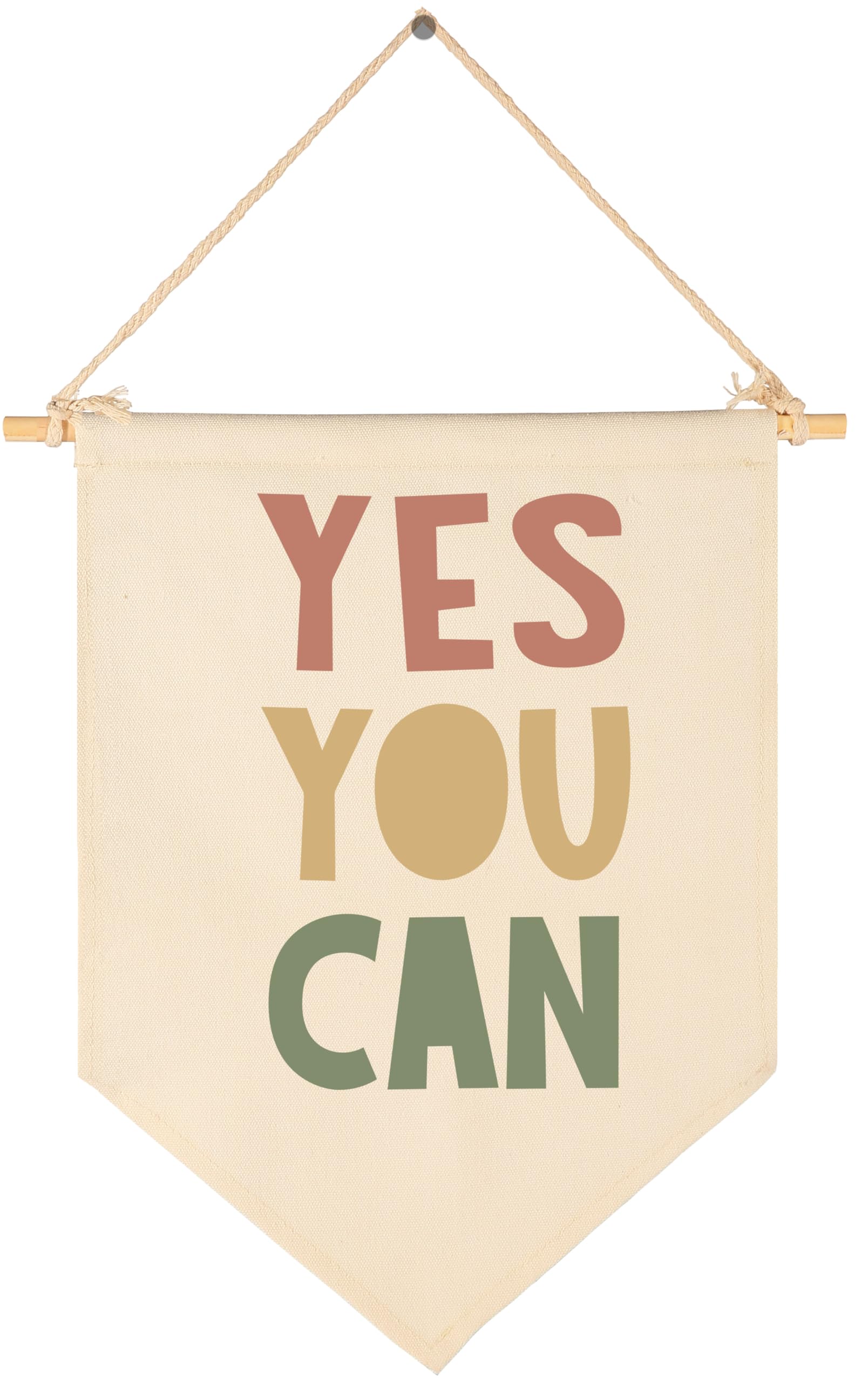 Classroom Wall Banner Decor-Teacher Supplies Gift-Inspirational Back to School Flag-Motivational Quote-Affirmative Hanging Canvas Pennant Sign for Classroom Teacher Office Reading Corner-Yes You Can