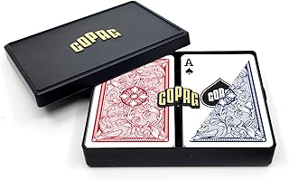 Copag Legacy Design 100% Plastic Playing Cards, Bridge Size Regular Index Red/Blue