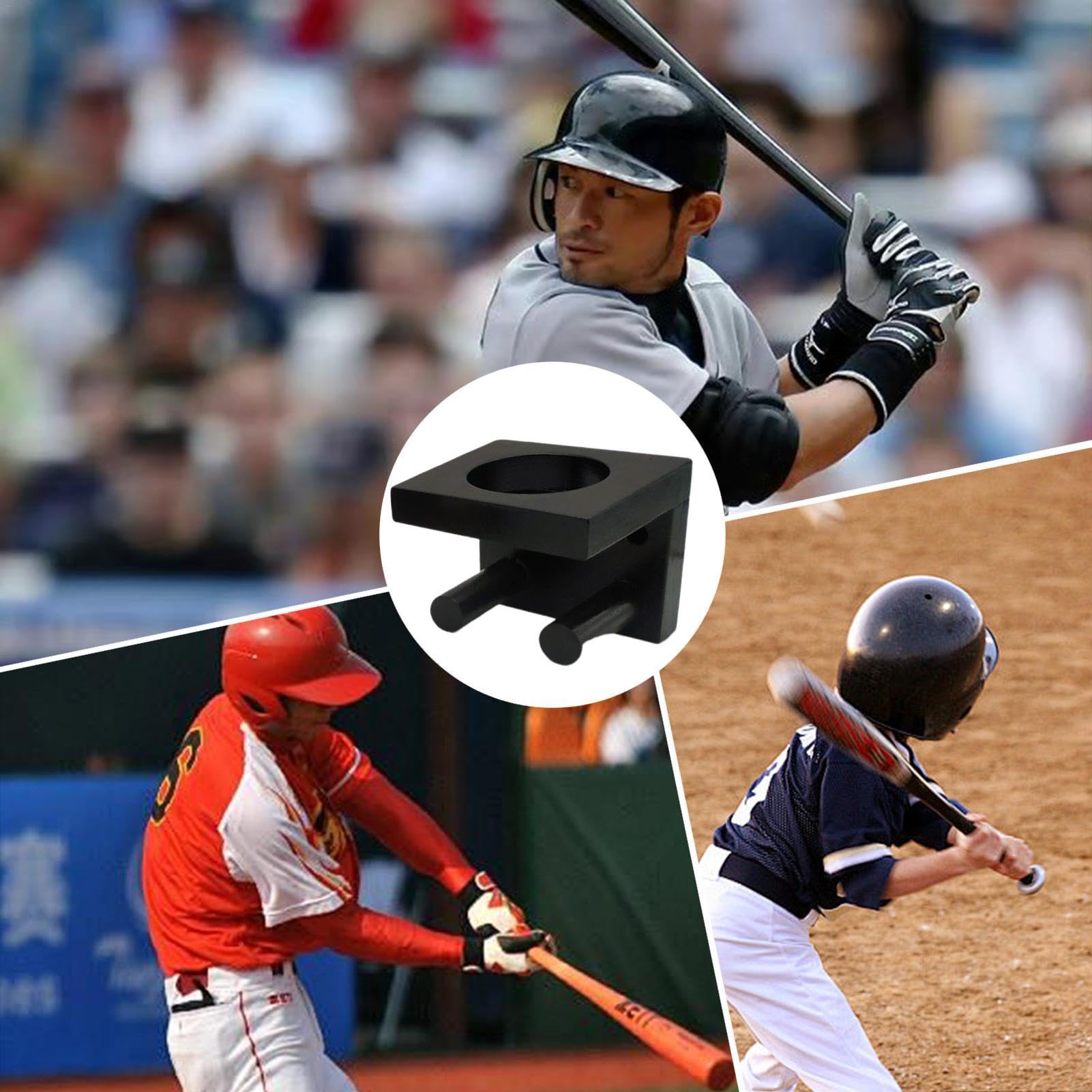 Supporto Per Mazze Da Baseball In Legno - 1 Paio Per Parete - Espositore Nero - Foto 8