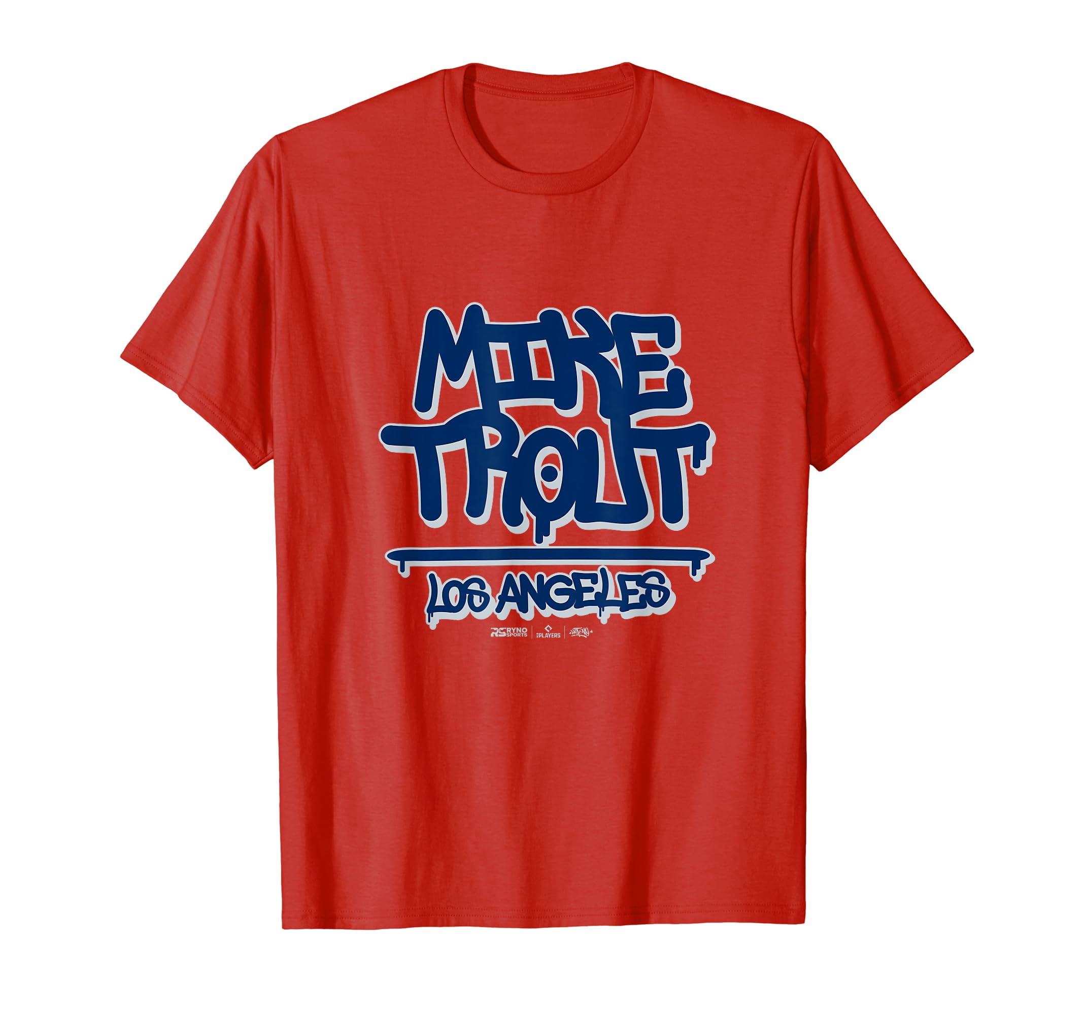 Mike Trout Name & Number (Front & Back) Sket One MLBPA T-Shirt