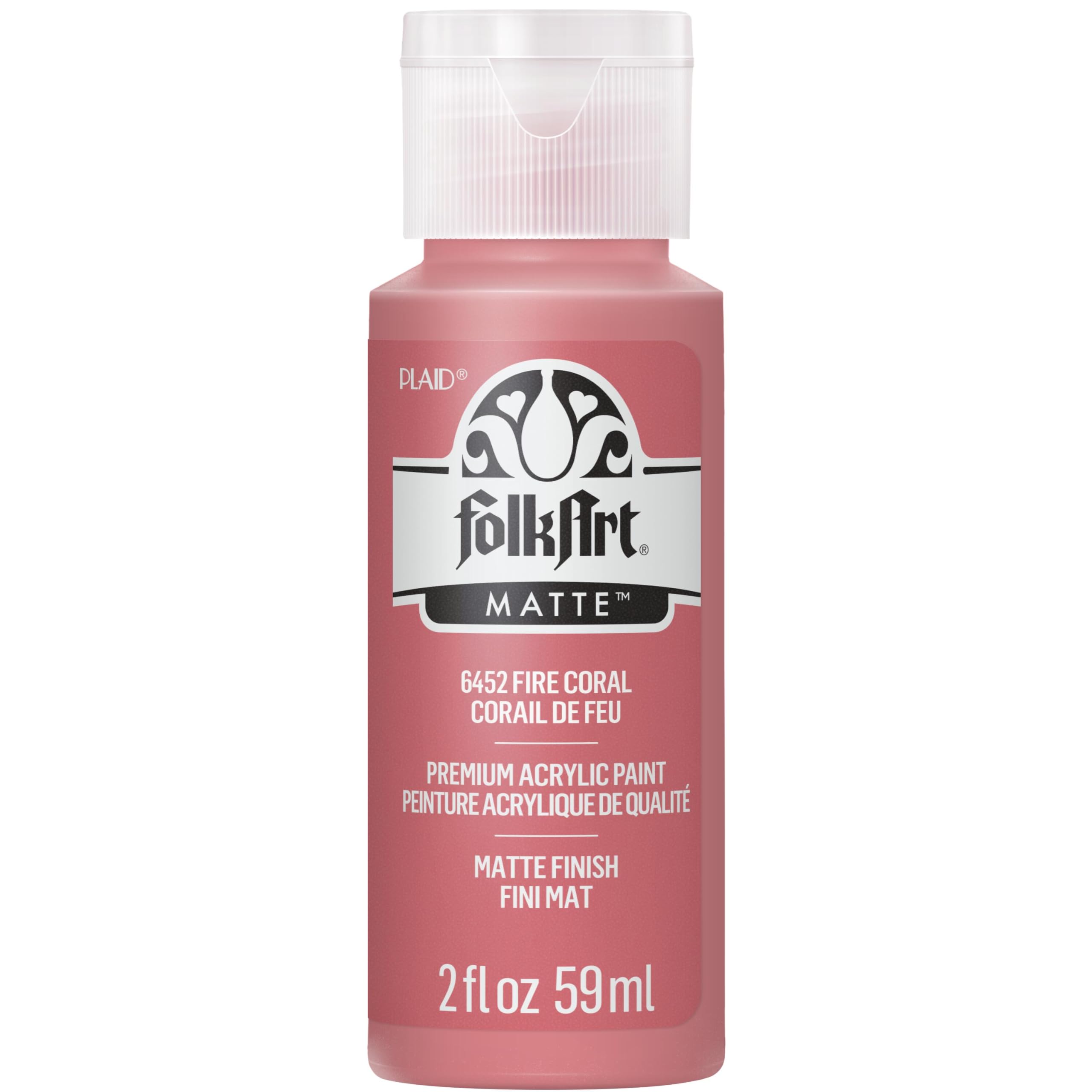 FolkArt Acrylic Paint in Assorted Colors (2 oz), , Fire Coral