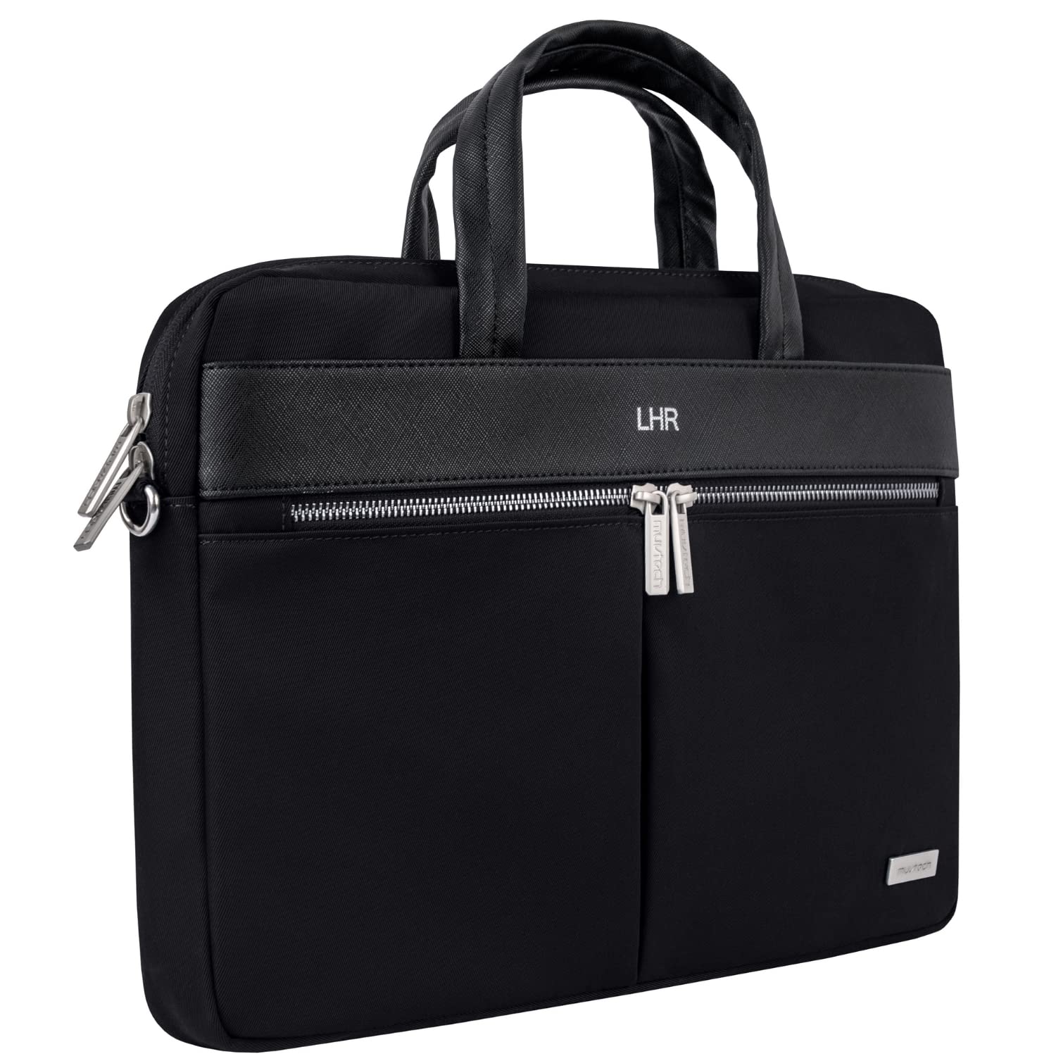 Muvtech LHR Series Ultra Slim Shoulder Bag for Laptop Briefcase (Up to 14") with Adjustable Strap| Shock Proof Protection, Water Repellant Bag with Multi Pockets for Office Men and Women (Black) (B0BGJ1RX4V) Amazon Price History, Amazon Price Tracker