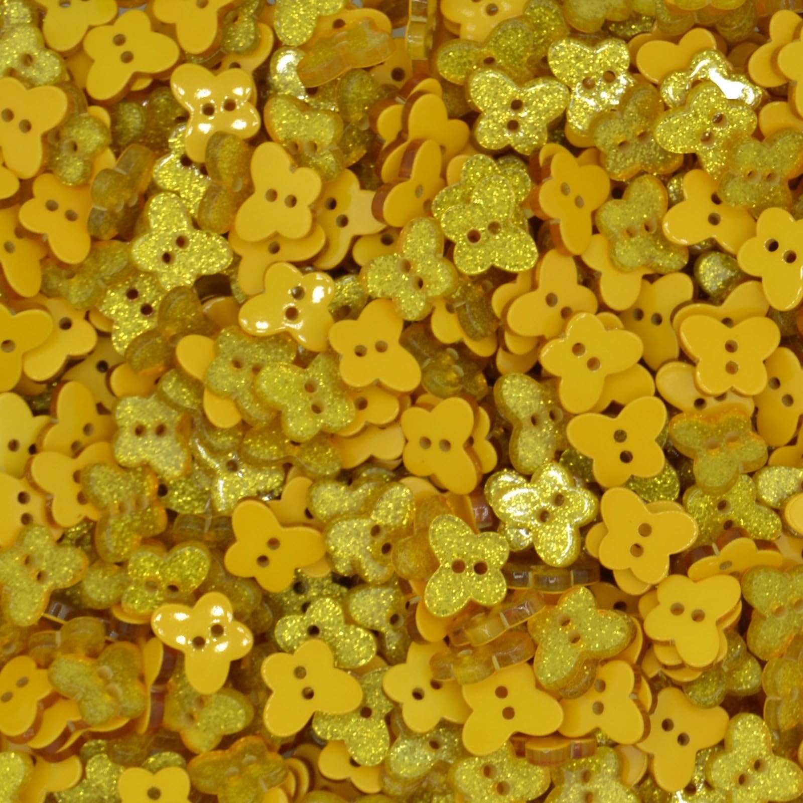 celloexpress 14mm Glitter Butterfly Buttons - Ideal for Sewing/Knitting/Clothes & Scrapbooking (Gold, Pack of 50)