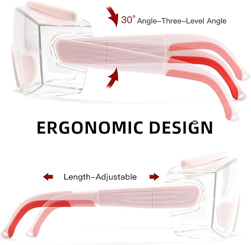Miniatura 3 de Gafas de seguridad sobre anteojos, anti niebla, gafas protectoras con marco ajustable para hombres y mujeres